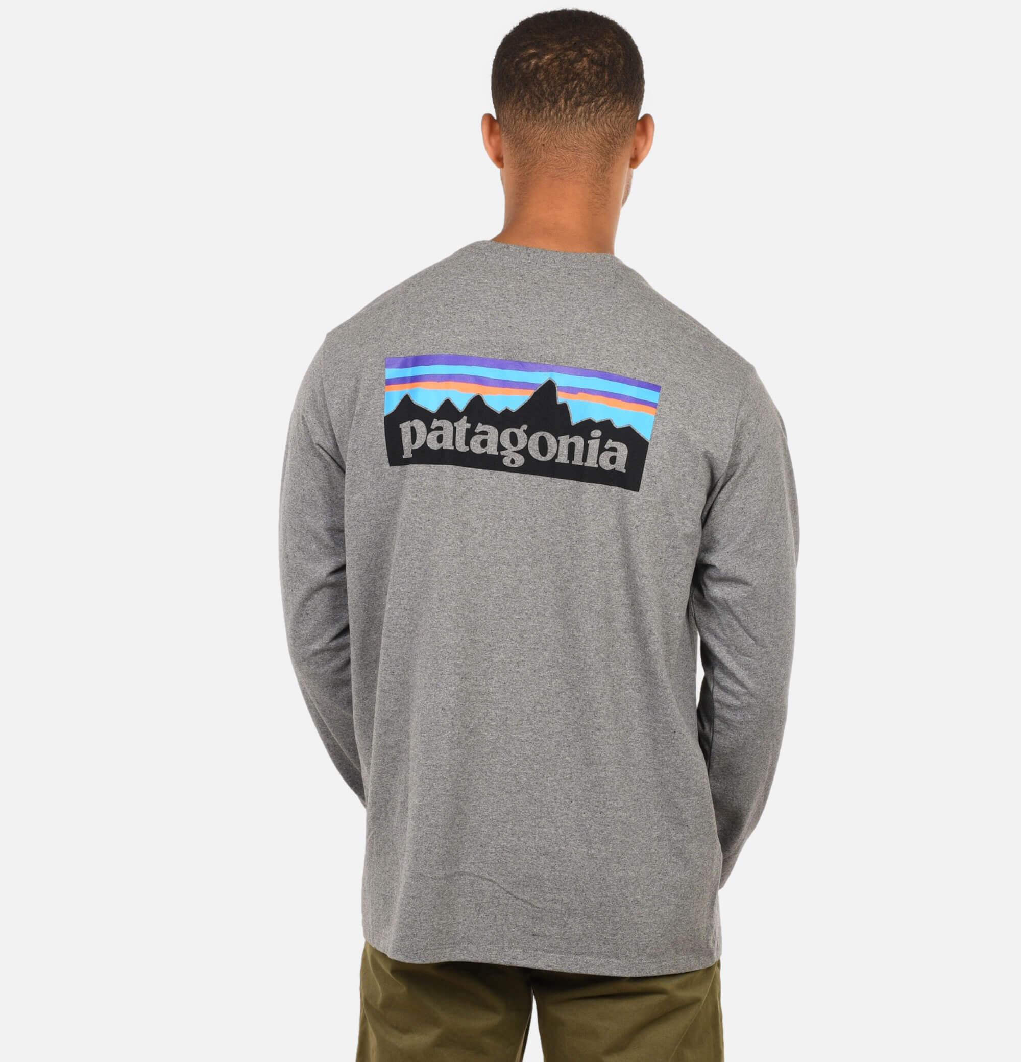 Patagonia T-Shirt P6 Logo LS Gris