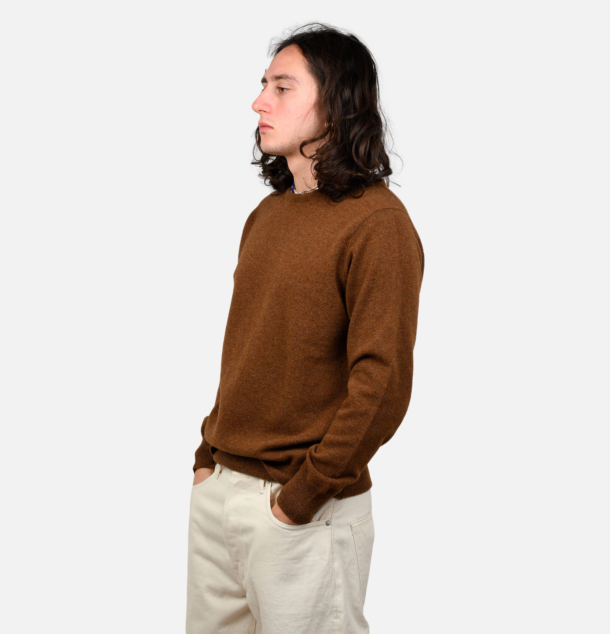 William Lockie Round Neck Pullover Brown.