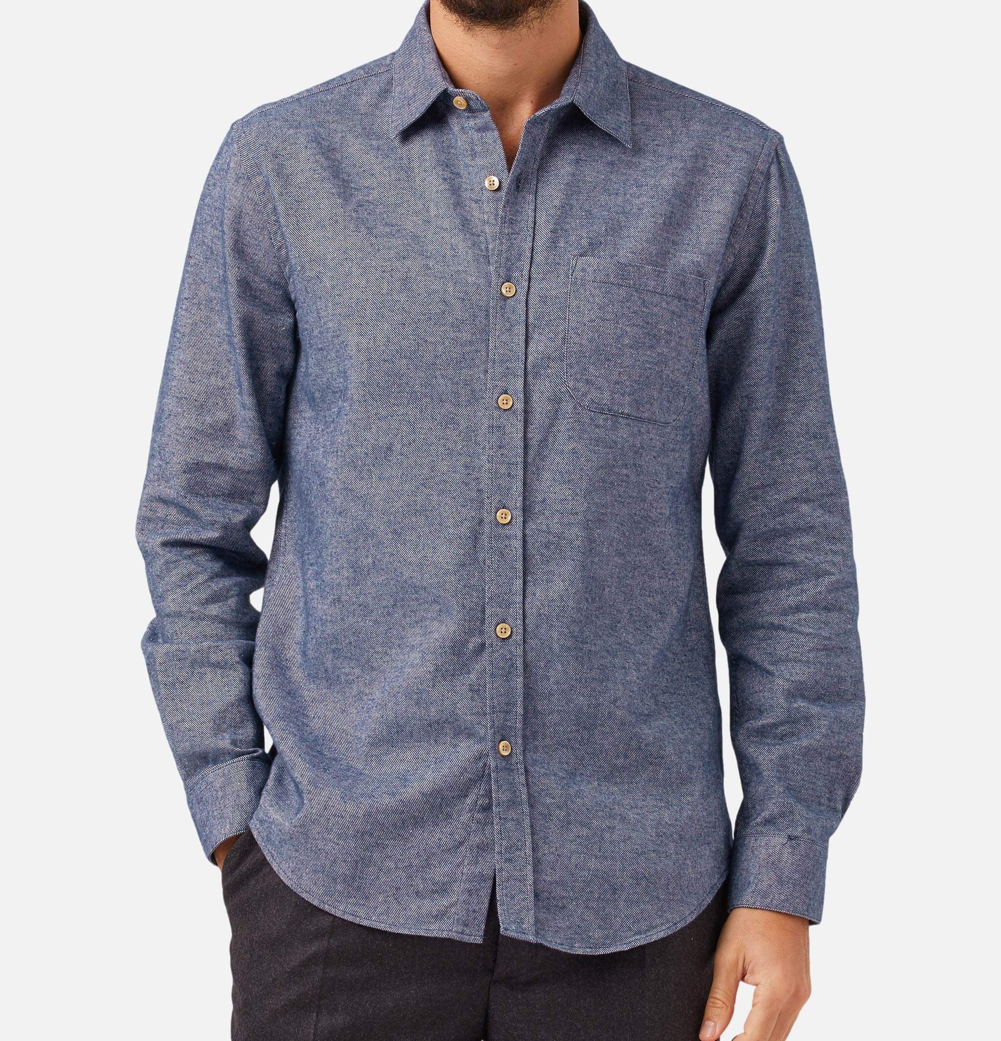 Portuguese Flannel Chemise Teca Indigo