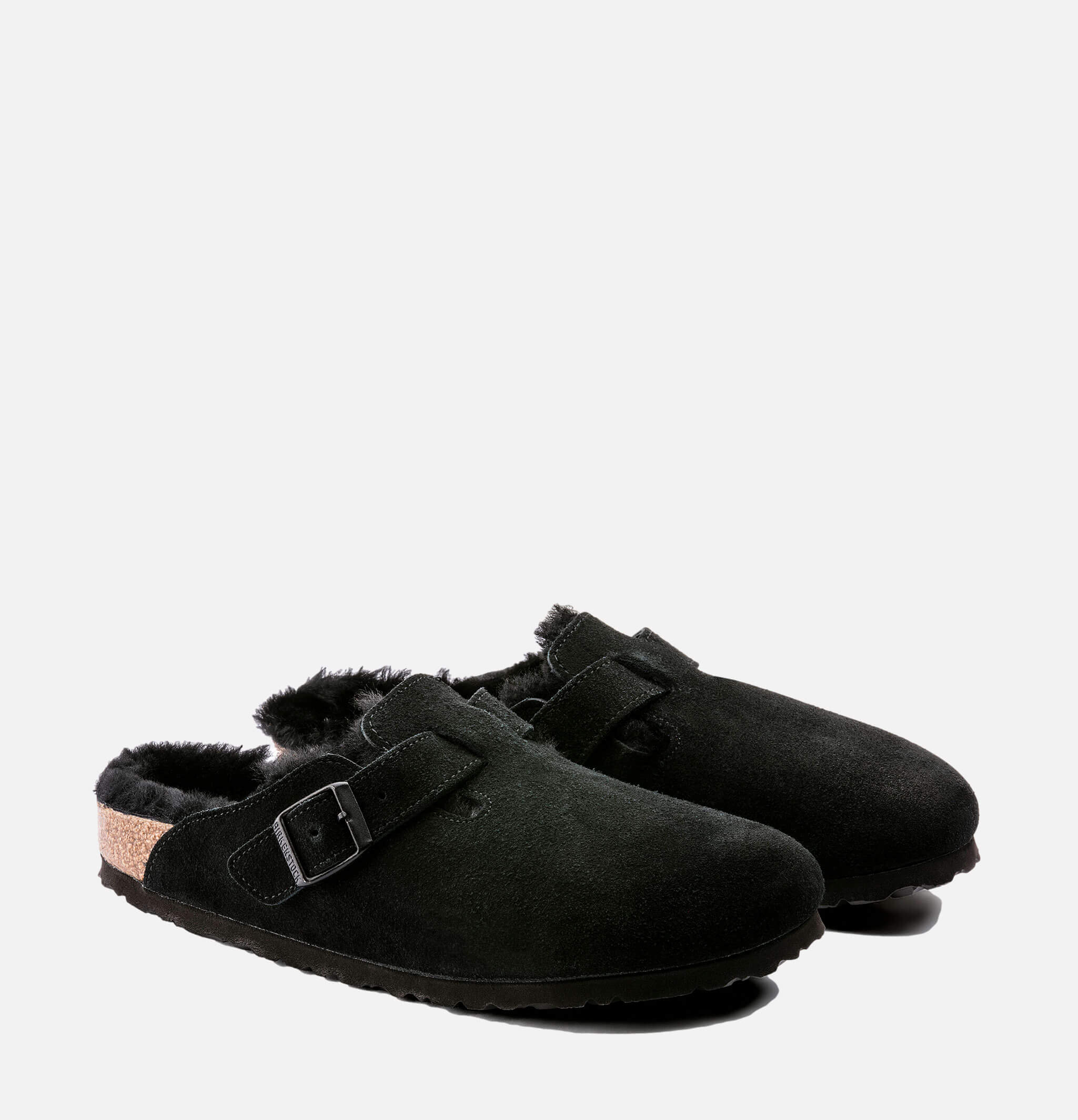 Birkenstock Sabot Boston Fourrure Noir