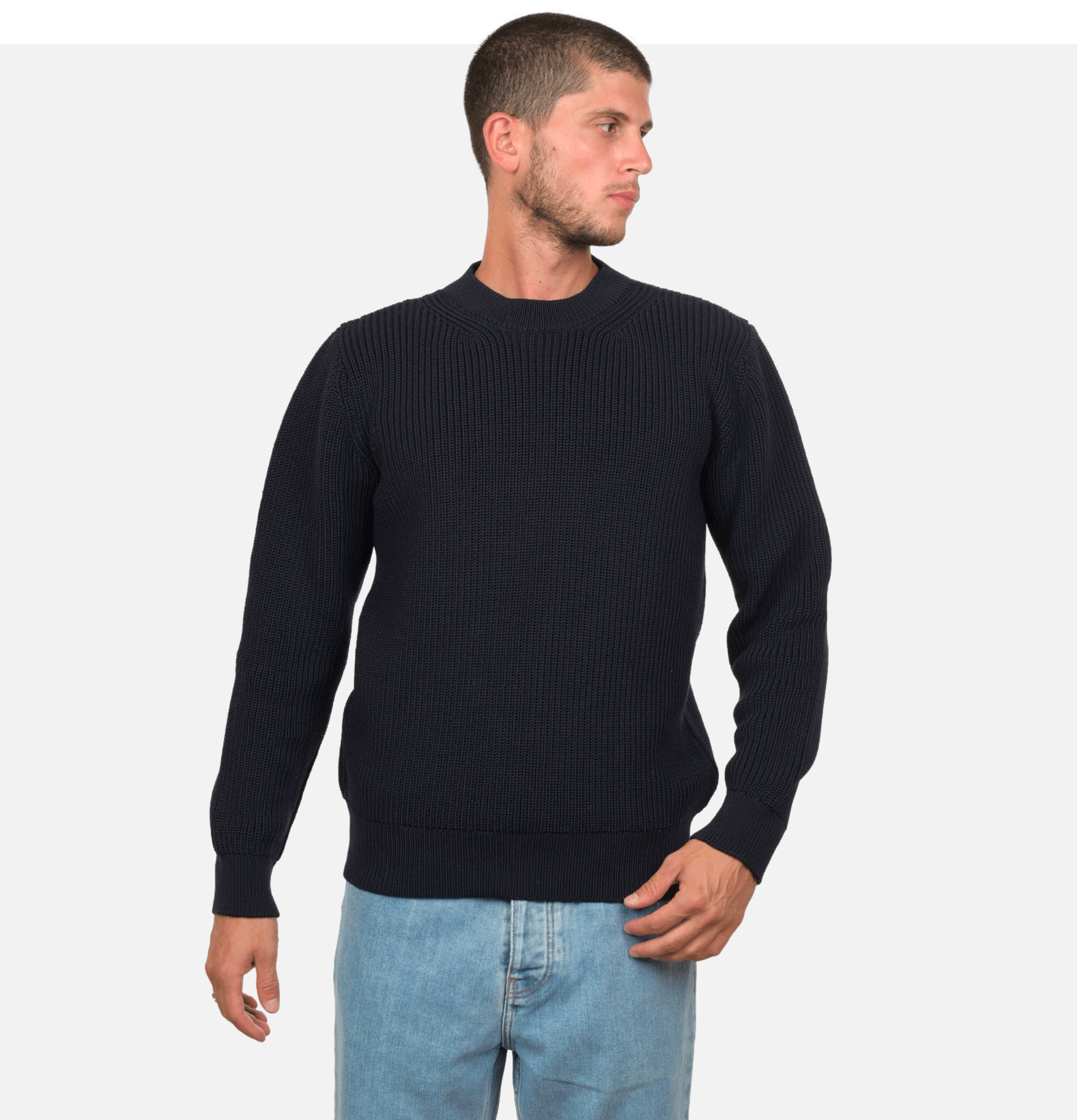 Nitto Pull Vasken Col Rond Navy