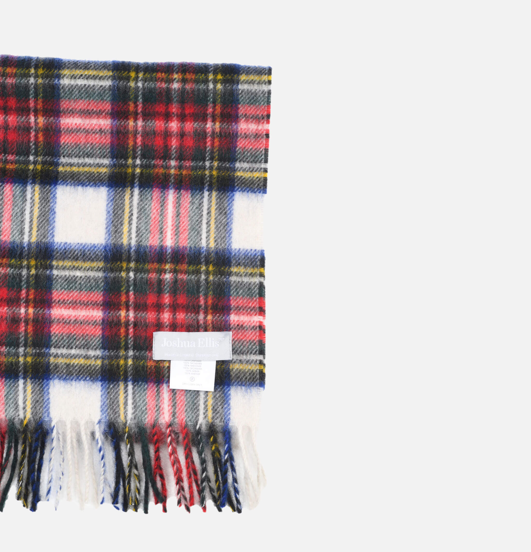 Joshua | echarpe cachemire | Tartan White | Shop Royalcheese Paris