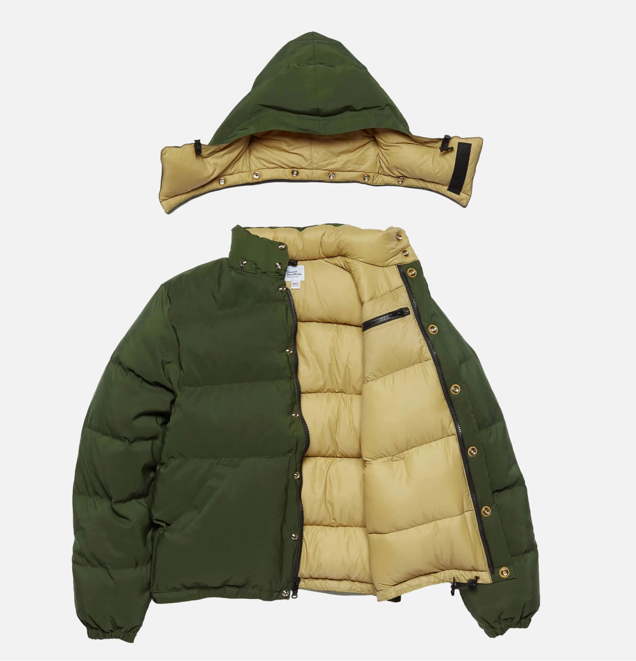 Crescent Down Works | Down Sweater Olive | Royalcheese Paris