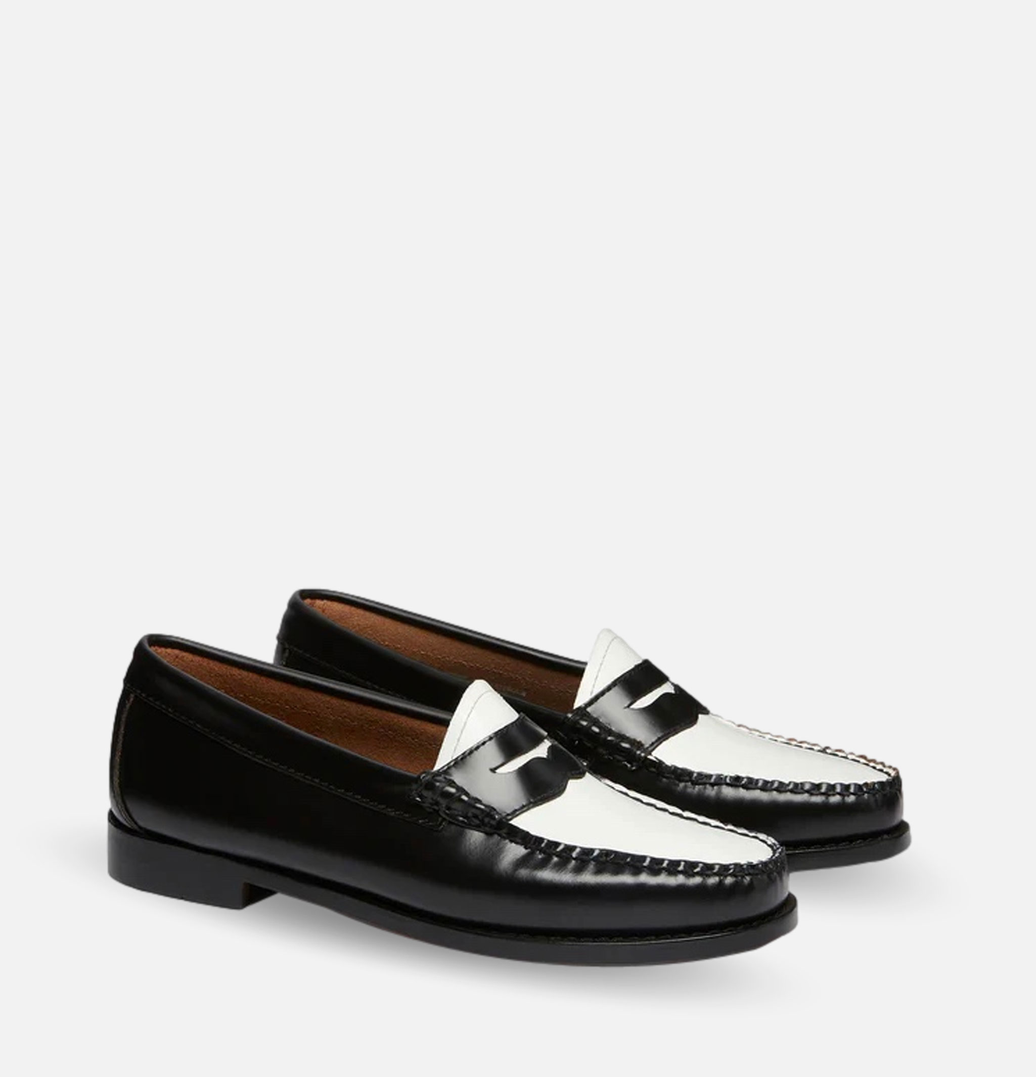 Gh Bass Mocassins Weejun Blanc et Noir