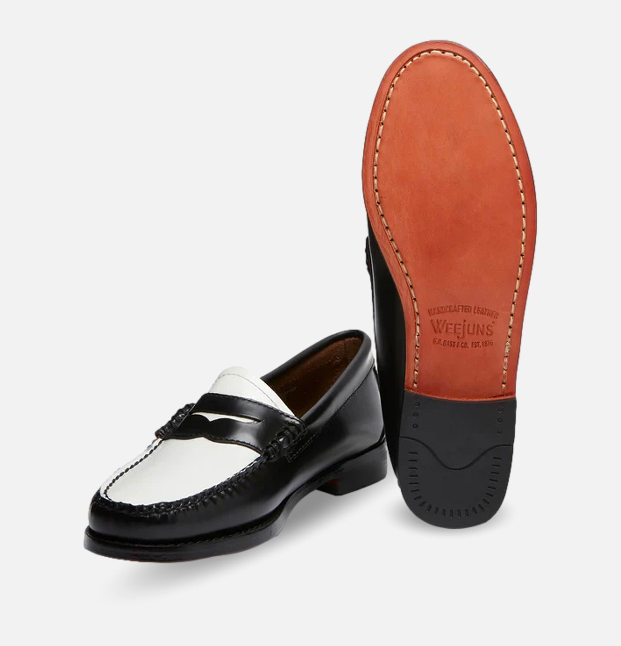 Gh Bass Mocassins Weejun Blanc et Noir