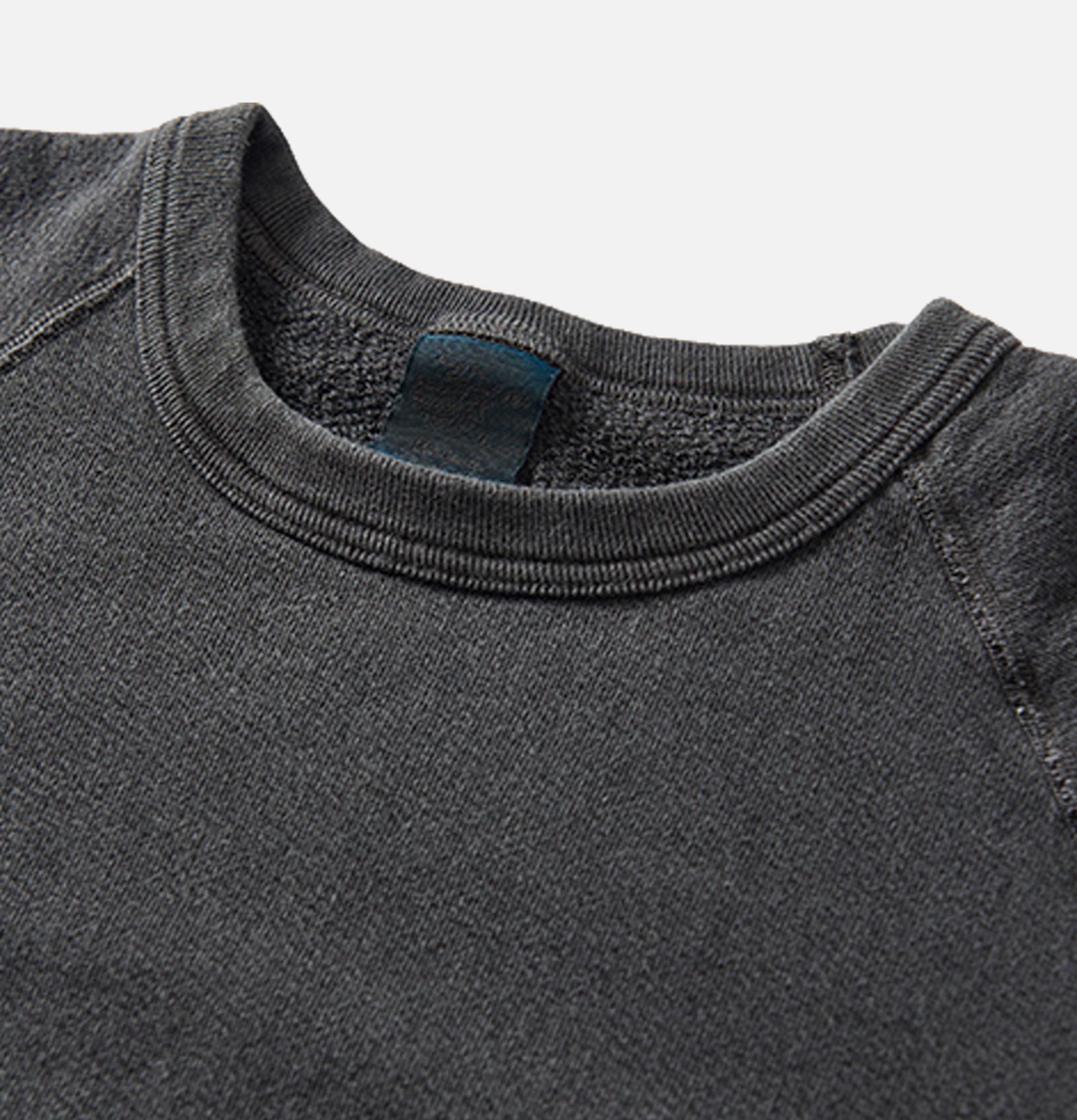Good On Japan Raglan Pigment Dyed Crew Sweater Black.