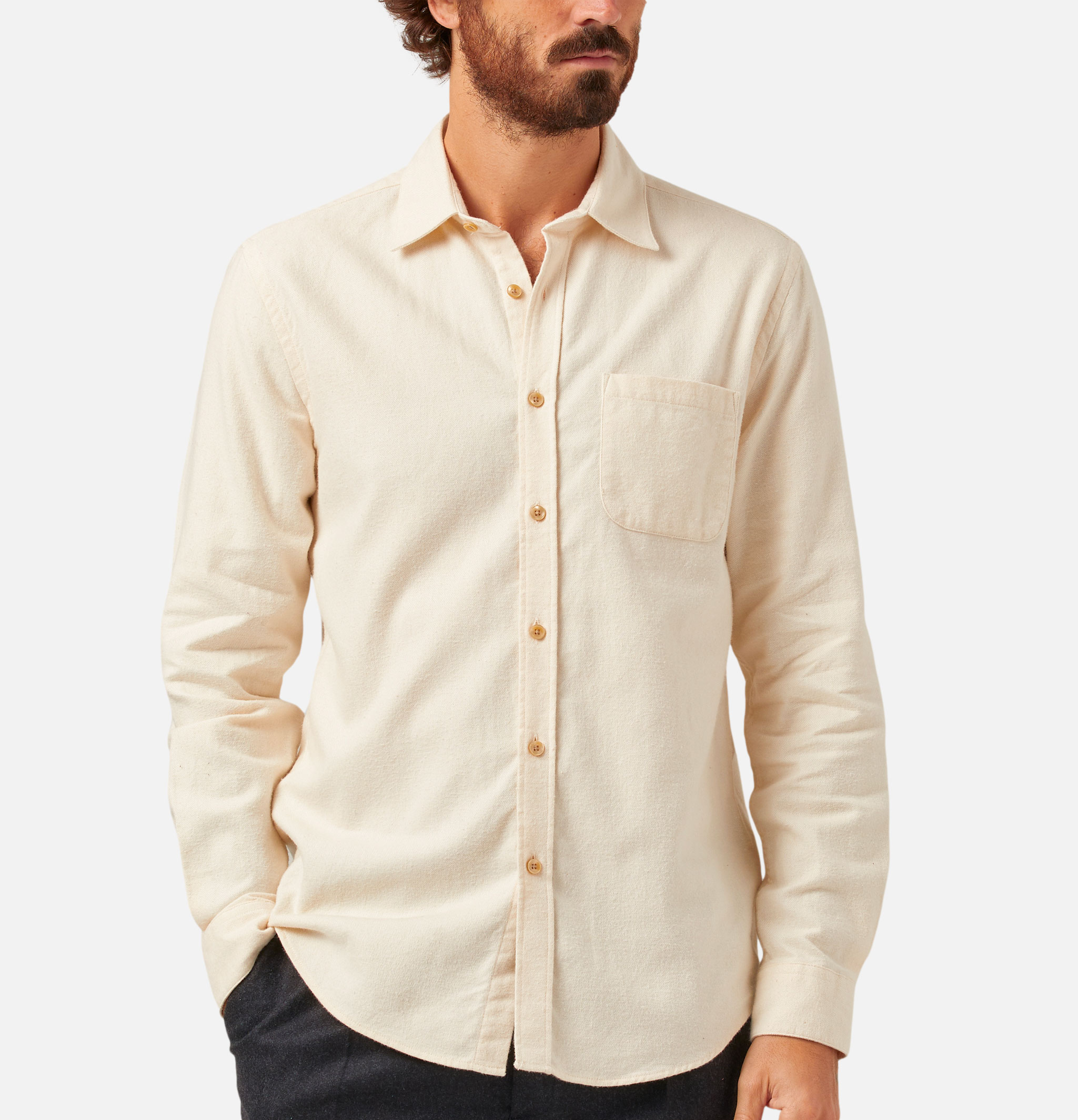 Portuguese Flannel Chemise Teca Ecru