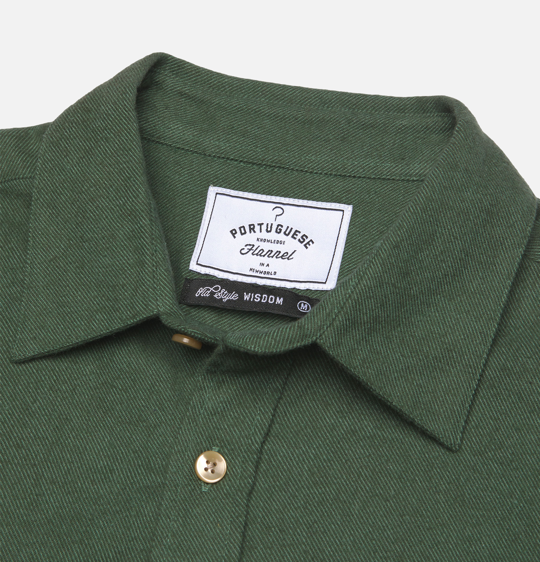 Portuguese Flannel Chemise Teca Moss Vert