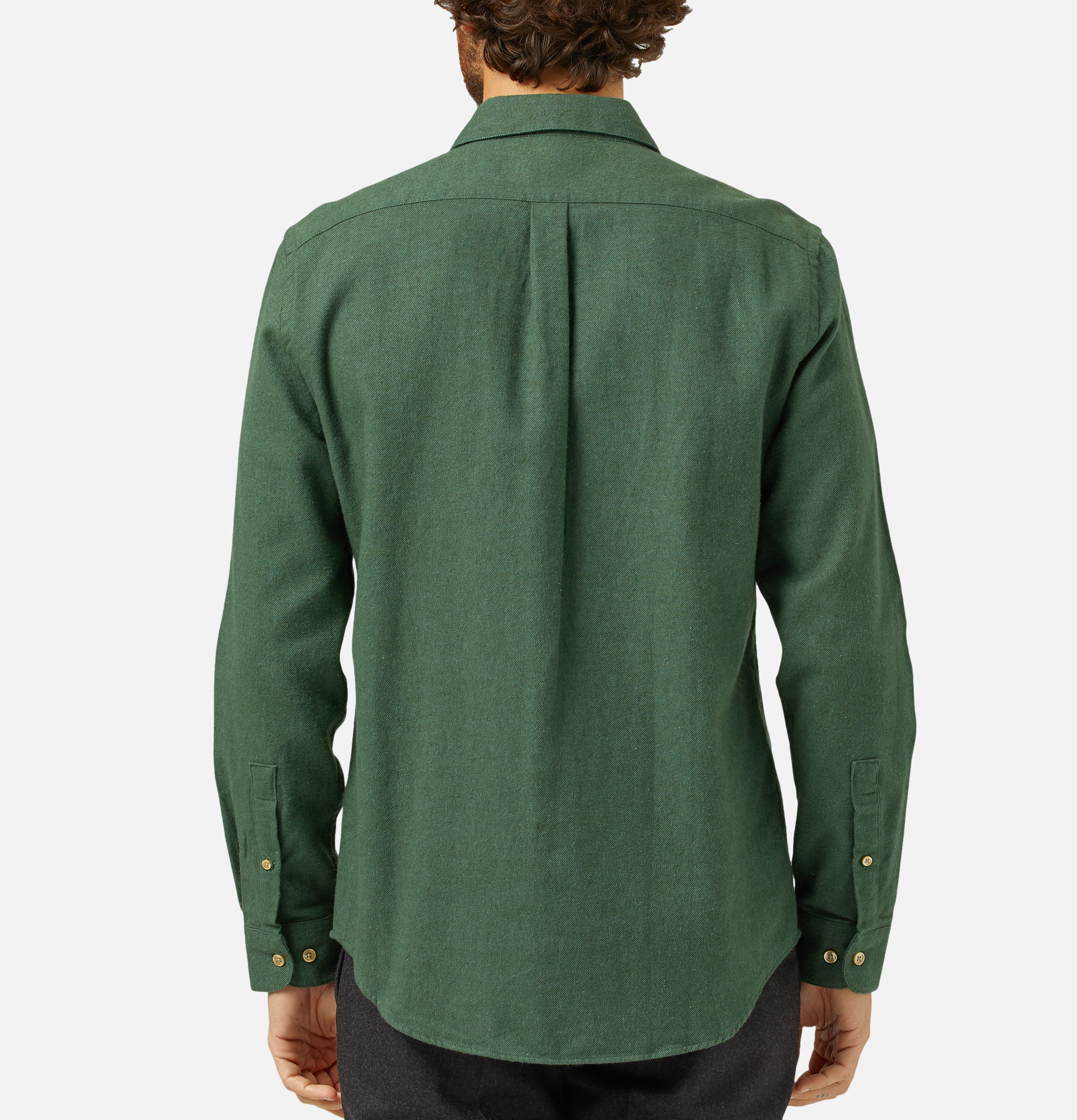 Portuguese Flannel Chemise Teca Moss Vert