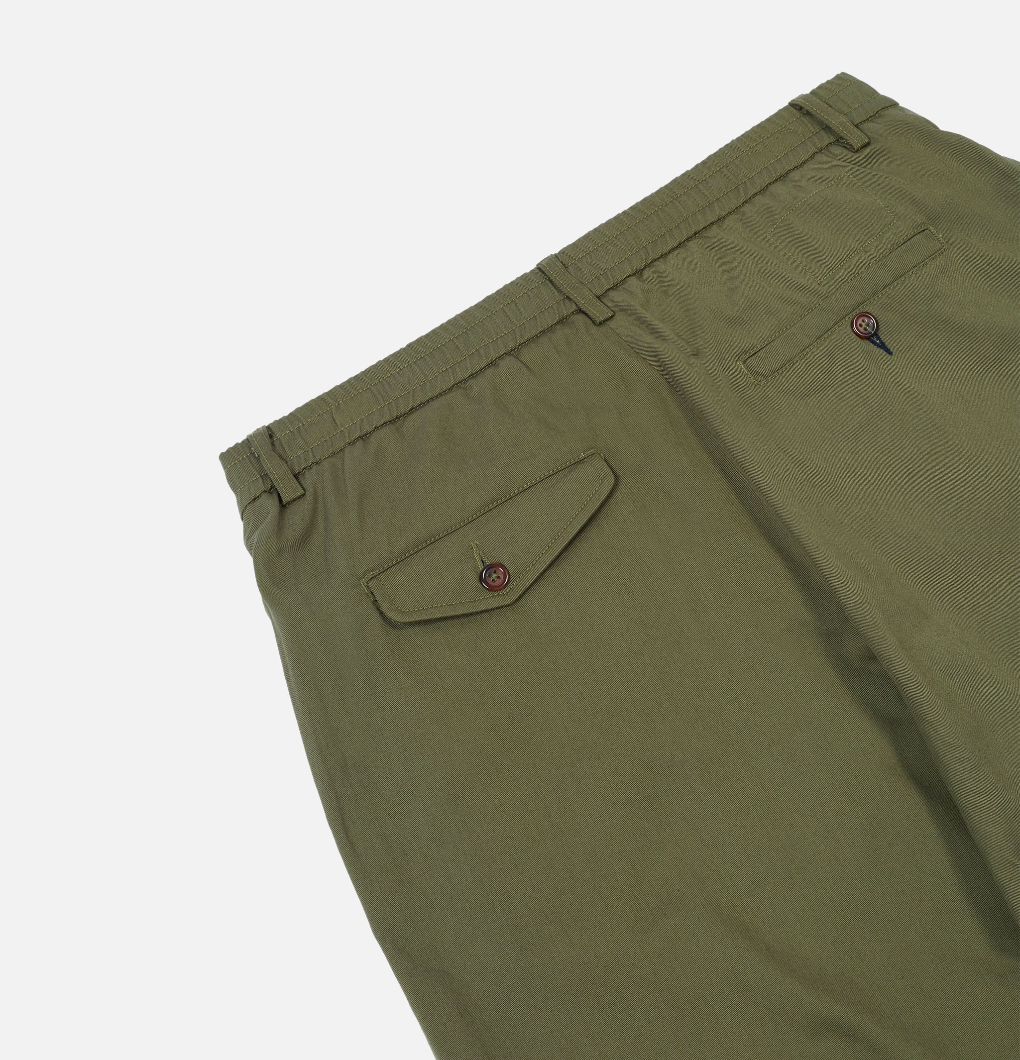 Universal Works | Pleated Track Pant Olive | Shop Royalcheese