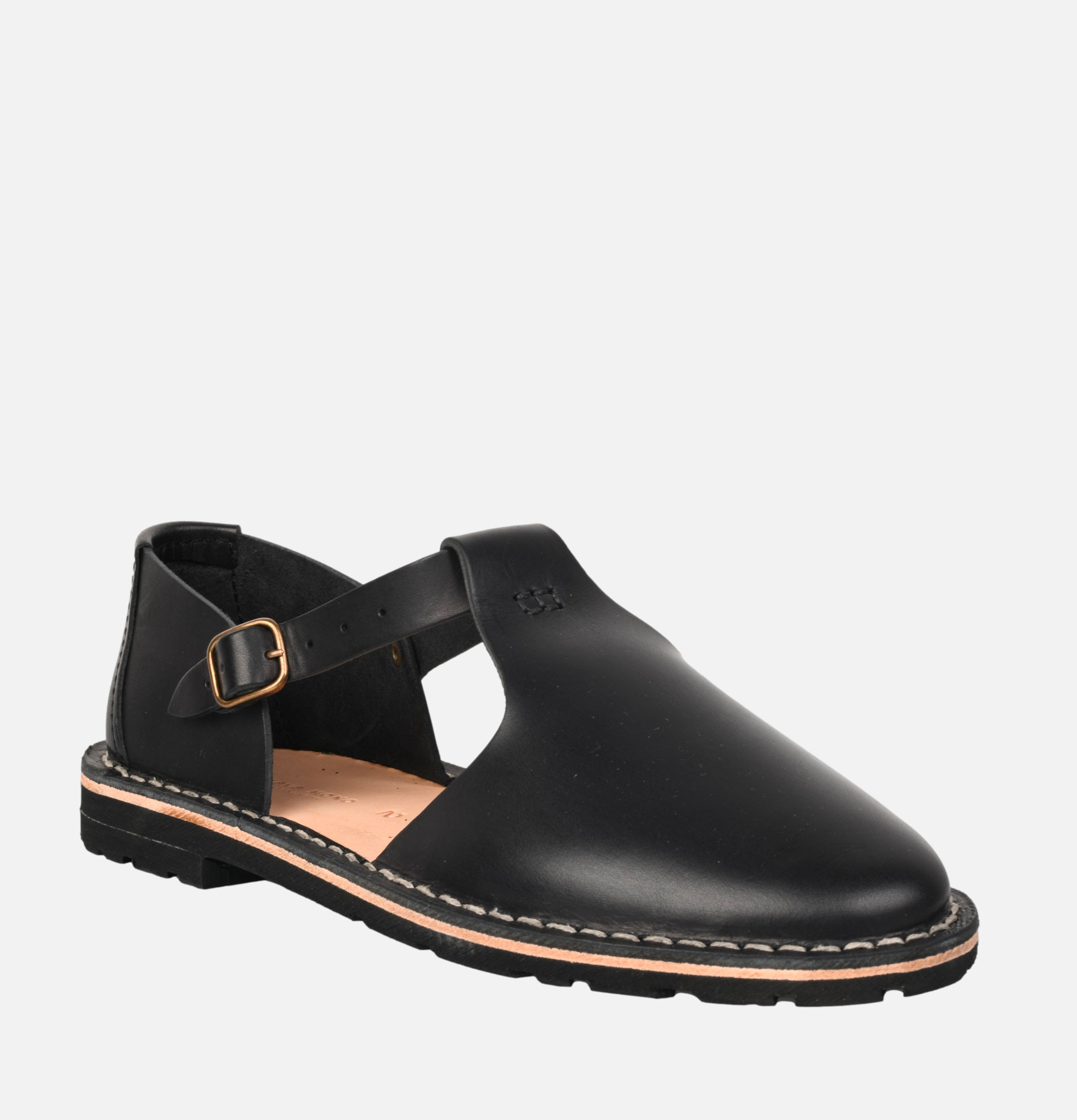 Steve Mono 10/12 Artisanal Sandal Black