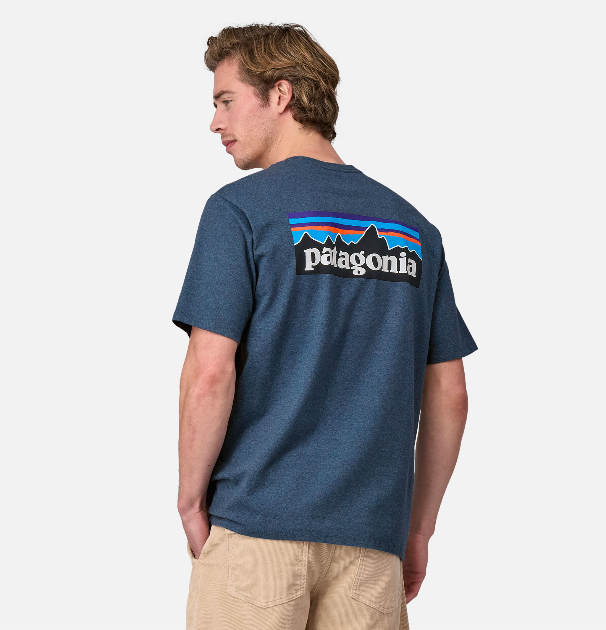 Patagonia Tee Shirt Logo P6 Utility Bleu