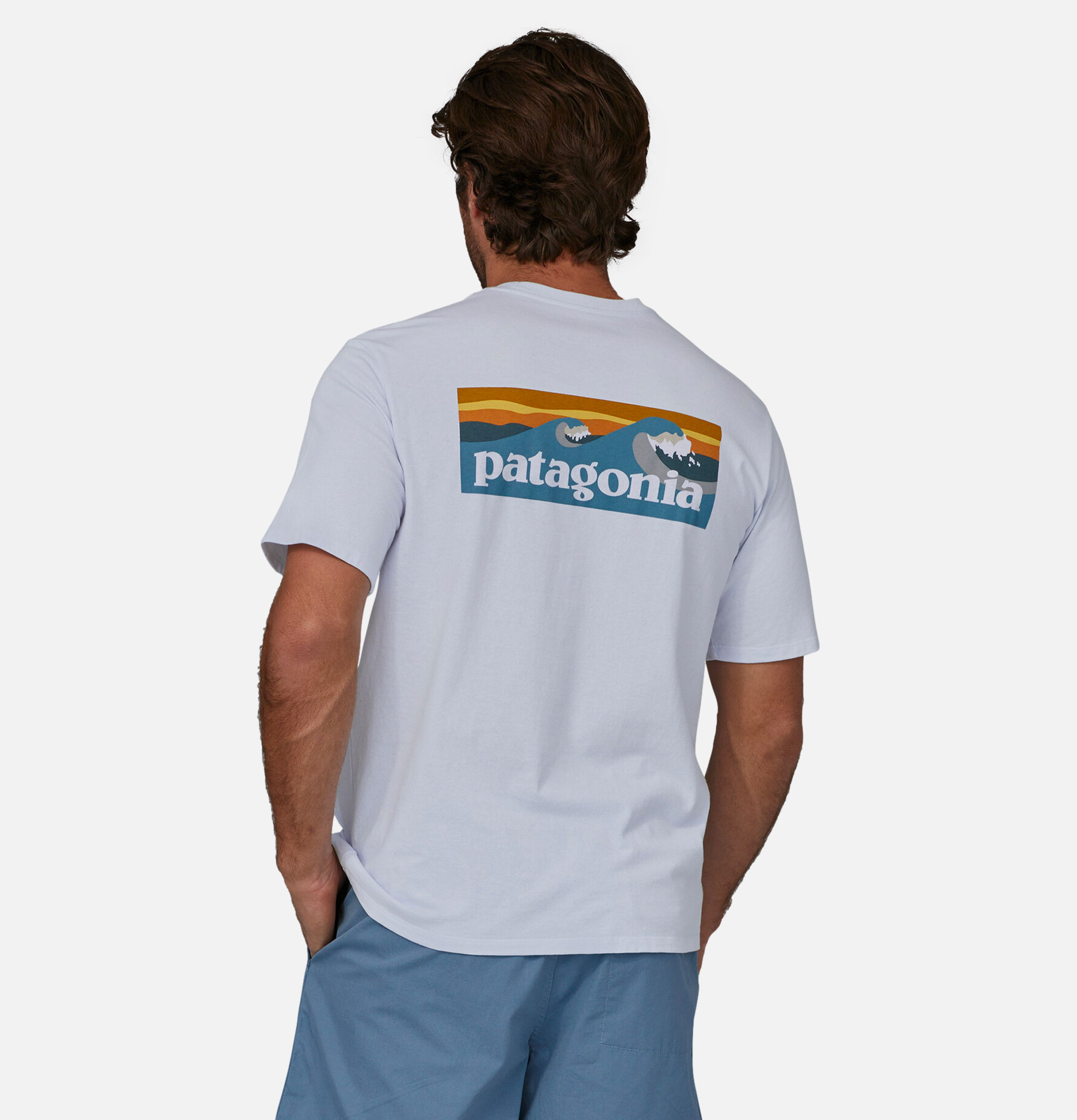 T-shirt Patagonia Boardshort Logo Pocket White