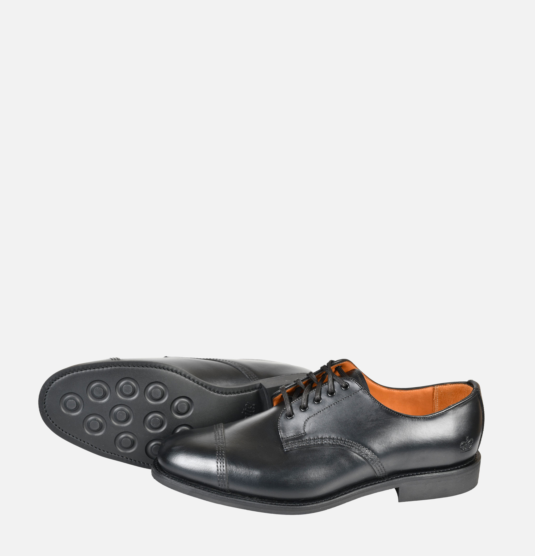 Sanders Derbies Cuir Pull Up Cap Gibson Noir