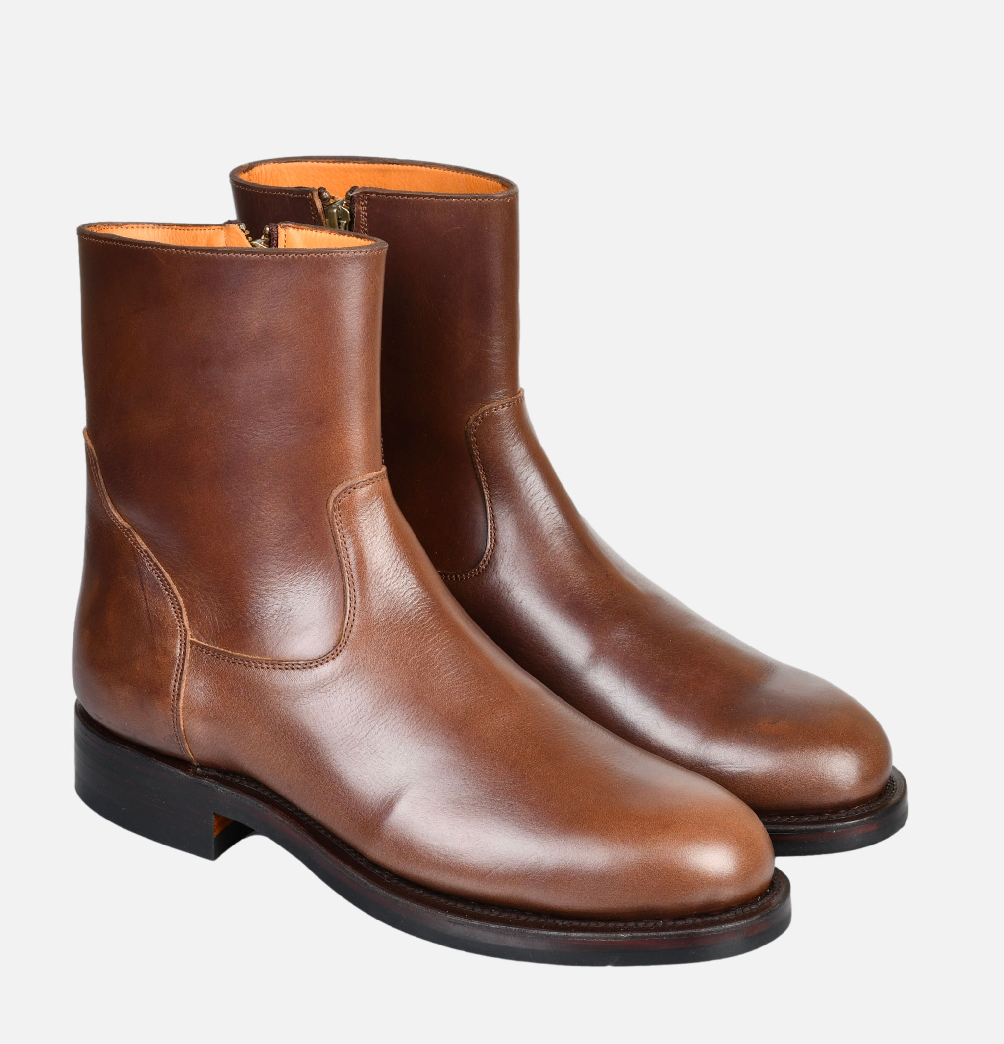 Unmarked Bottes Zip Boots Full Marron