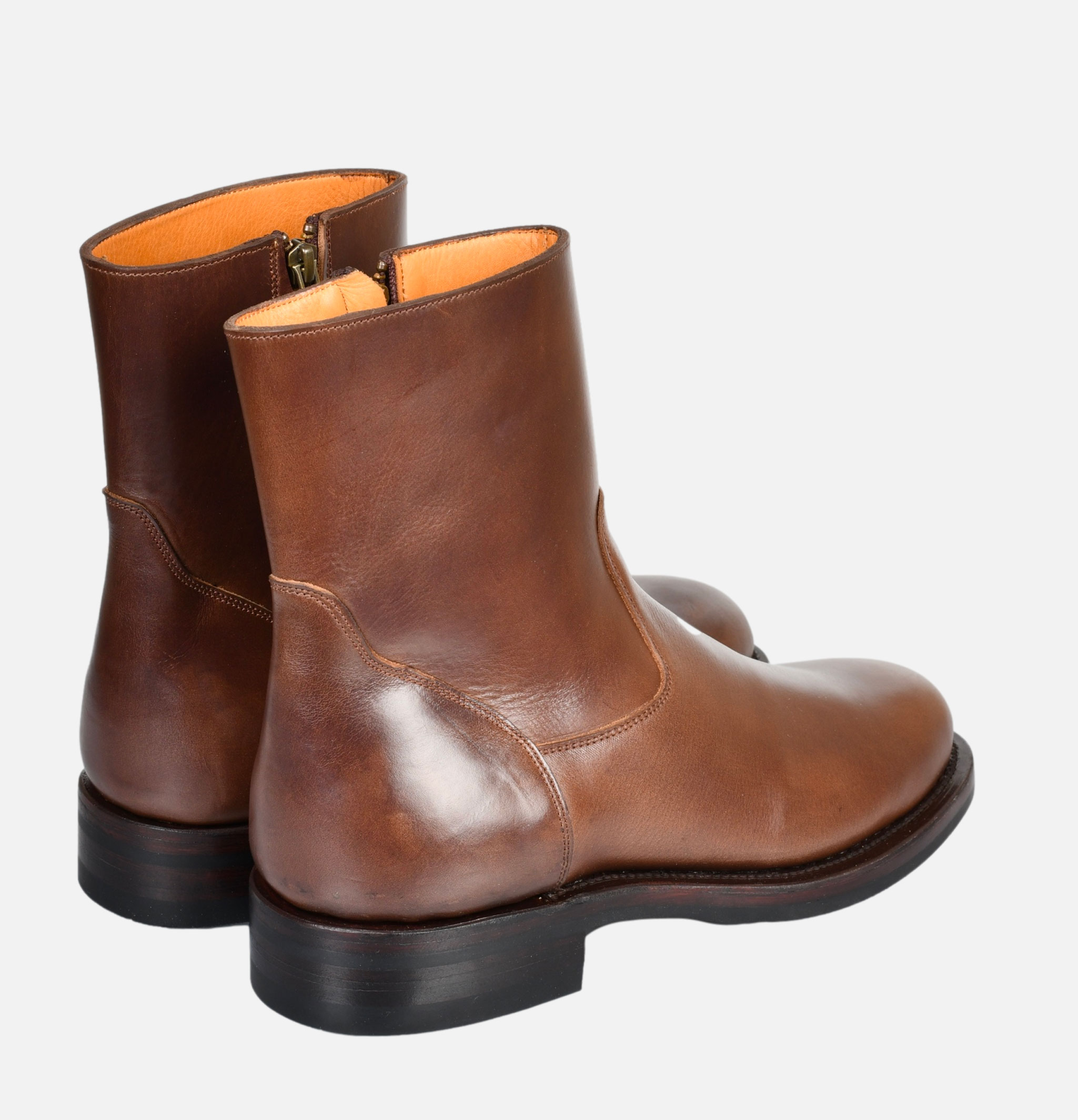 Unmarked Bottes Zip Boots Full Marron