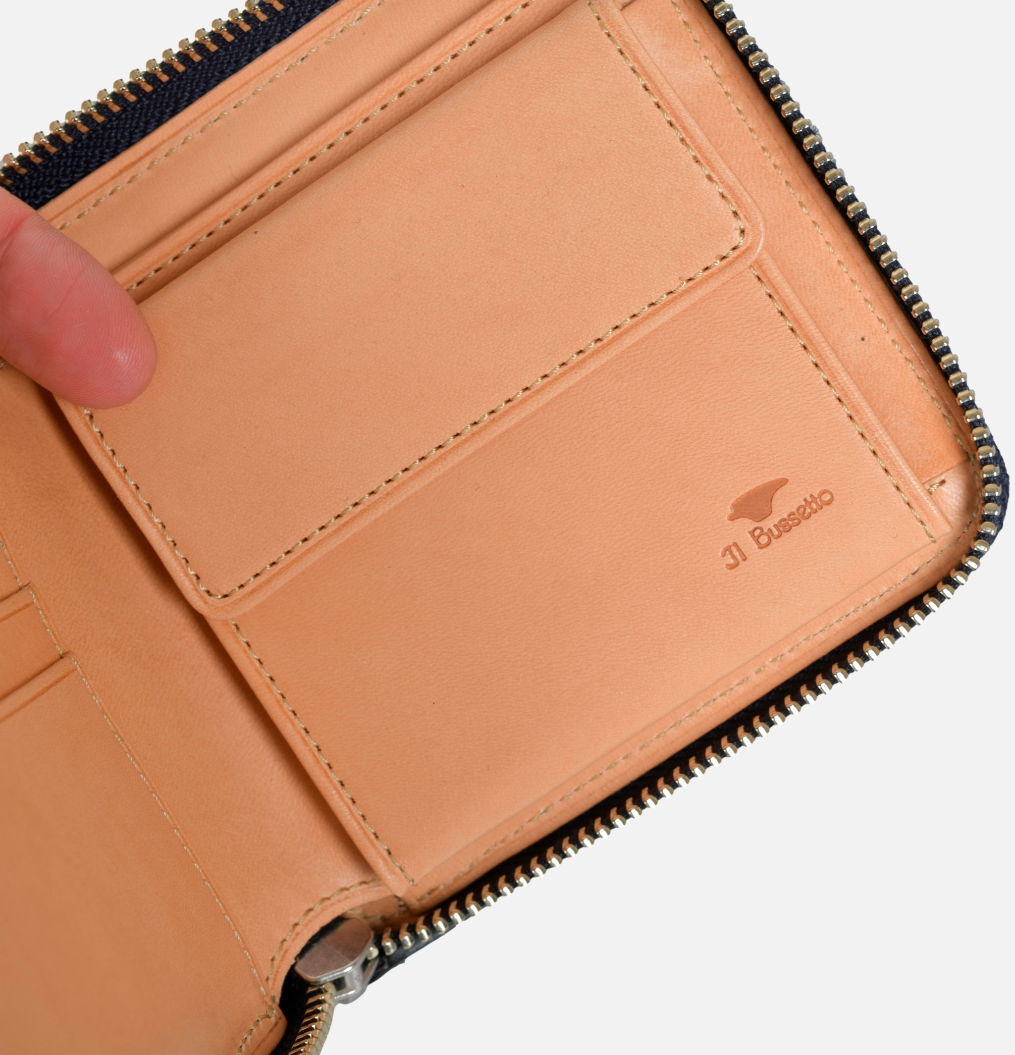 Porte-feuille Il Bussetto Bi-Fol Coin Navy