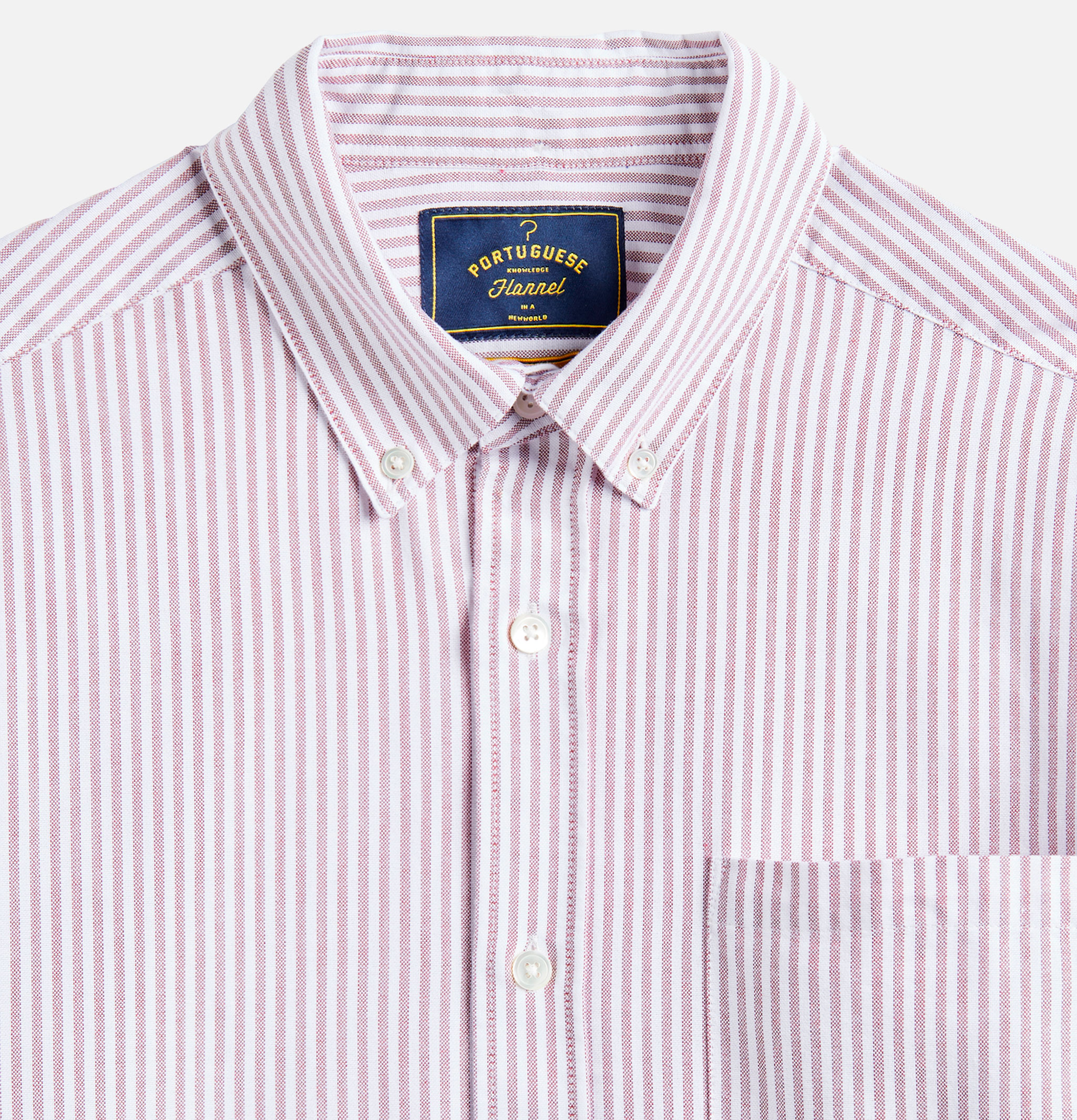 Portuguese Flannel Chemise Belavista Stripes Bordeaux
