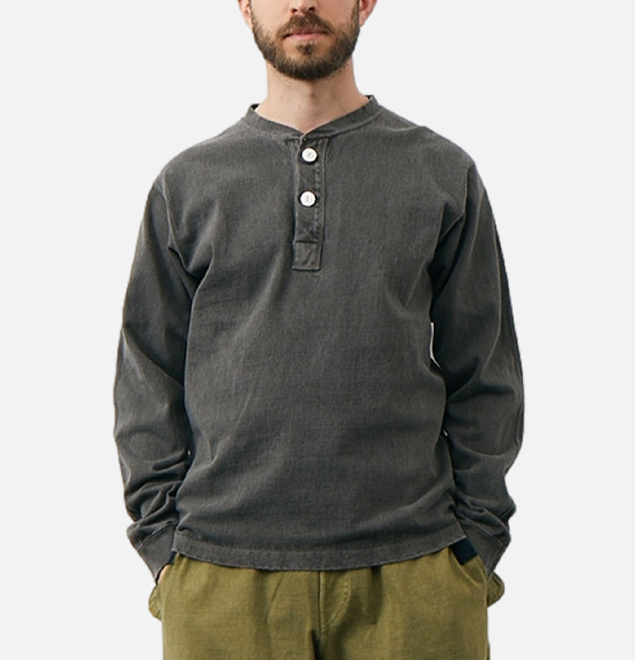 Good On Ls Heavy Henley Tee Noir