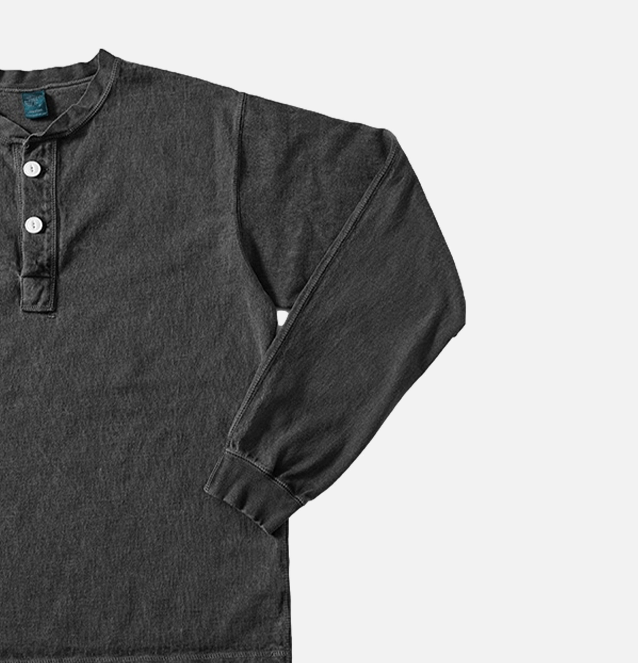 Good On Ls Heavy Henley Tee Noir