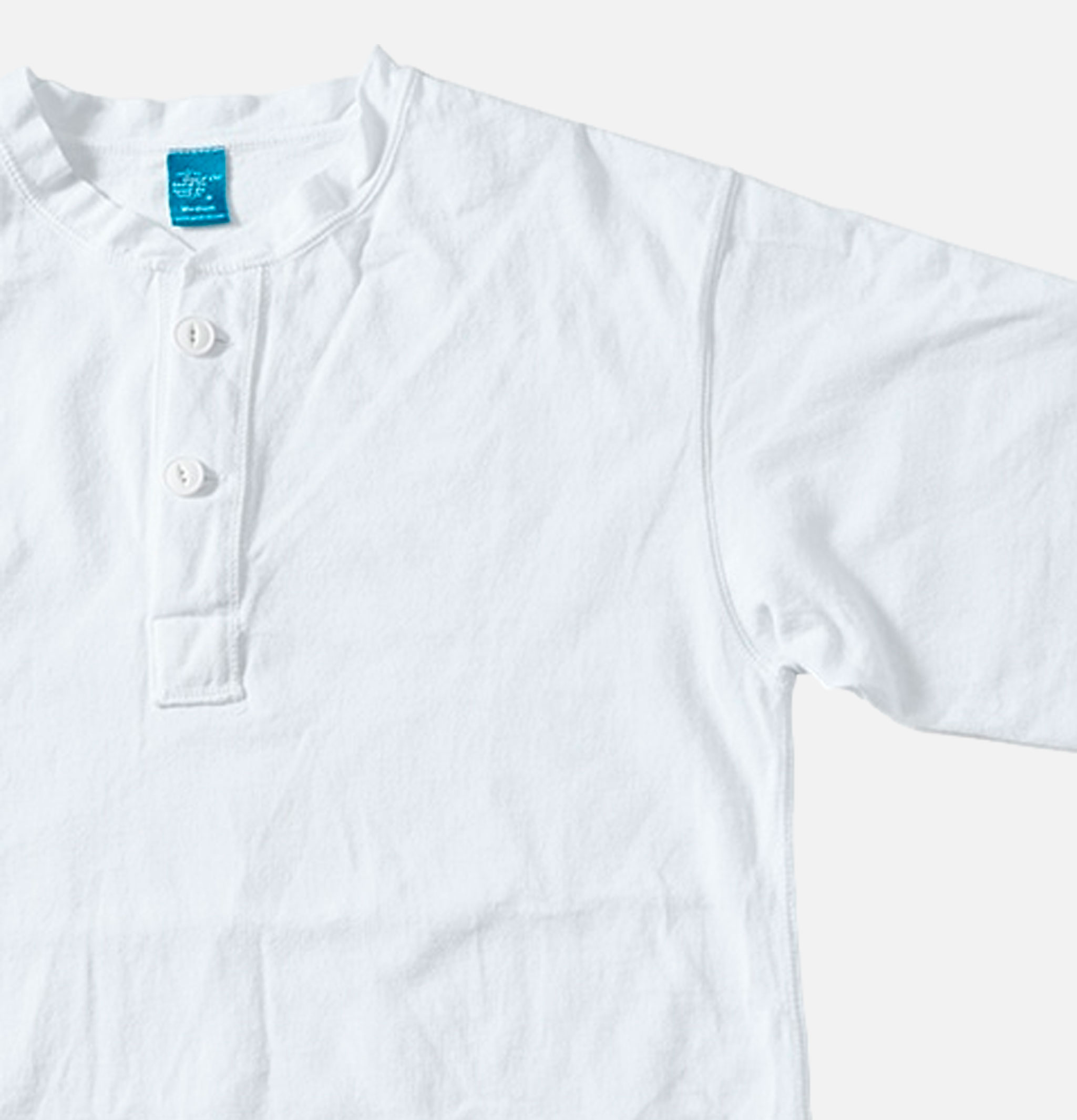 Good On Ls Heavy Henley Tee Blanc