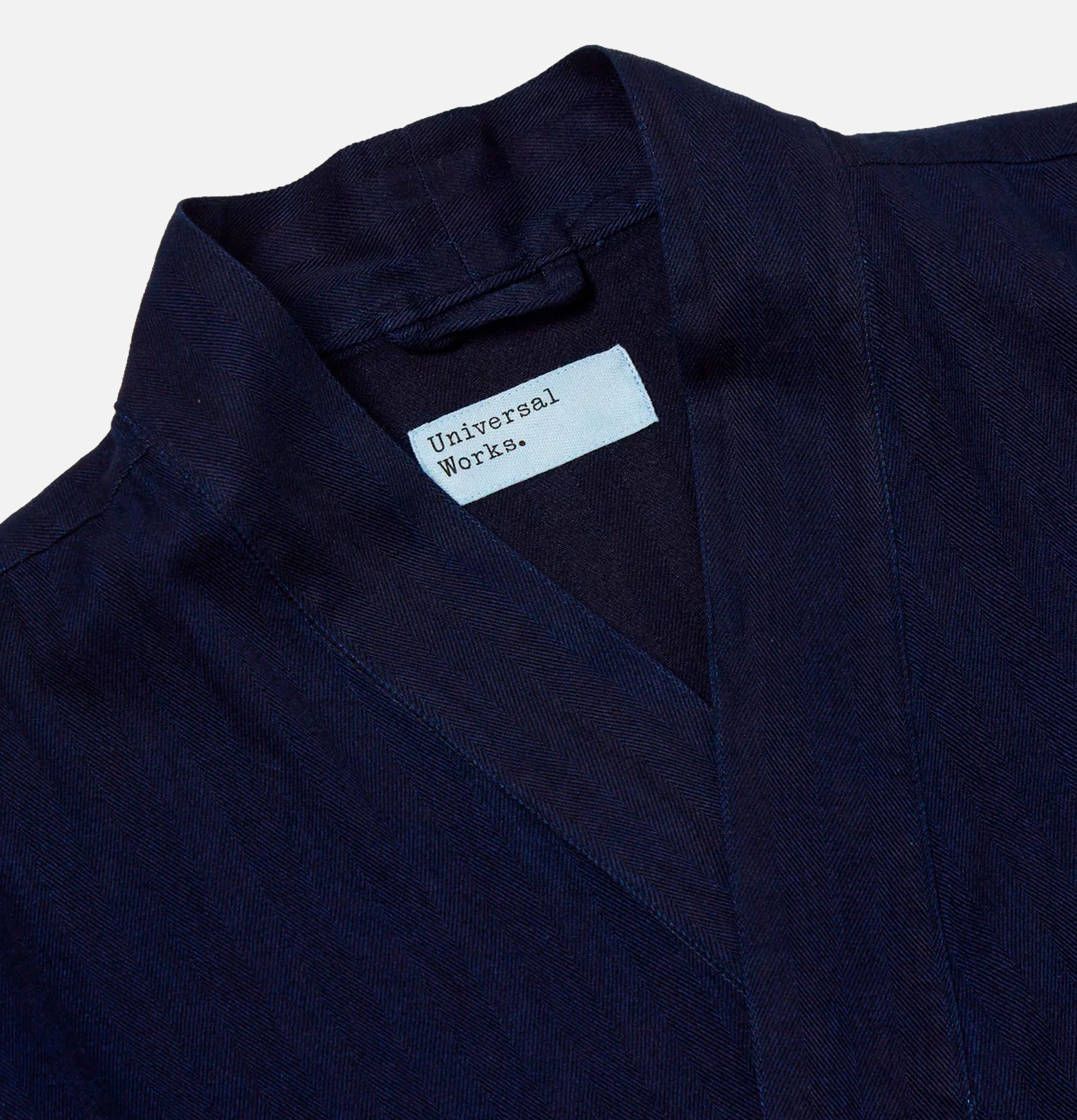 Universal Works Veste Kyoto à Chevrons Indigo