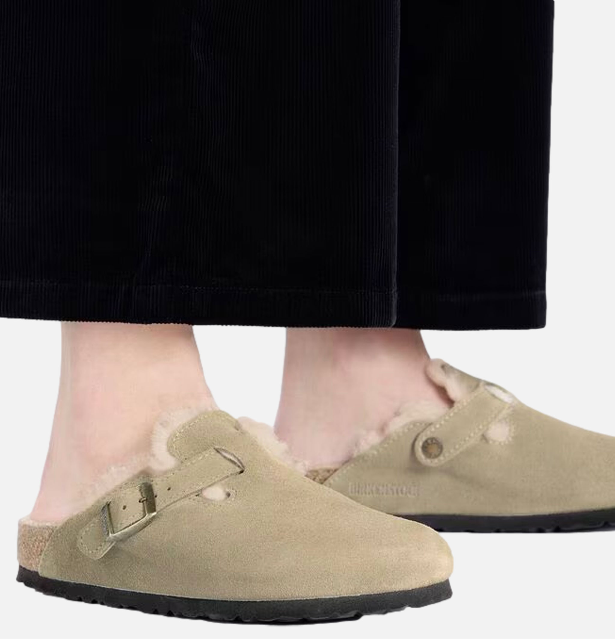 Birkenstock Boston Shearling Straight Narrow Taupe