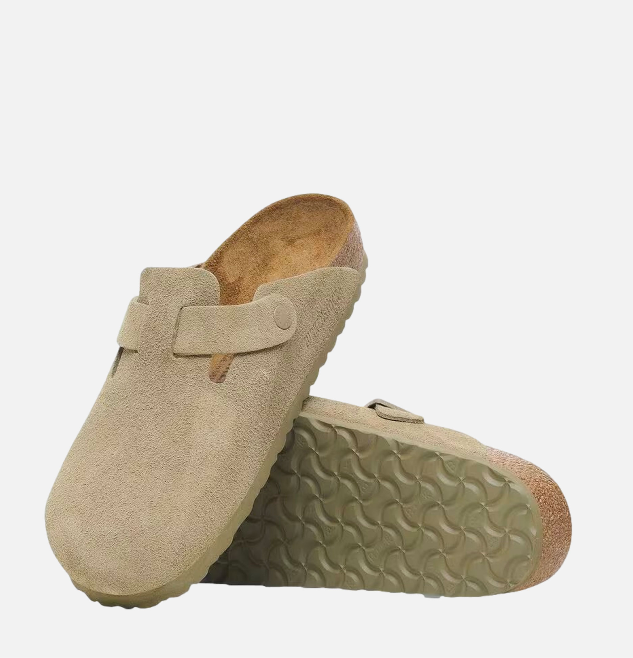 Birkenstock Boston Narrow Faded Straight Khaki