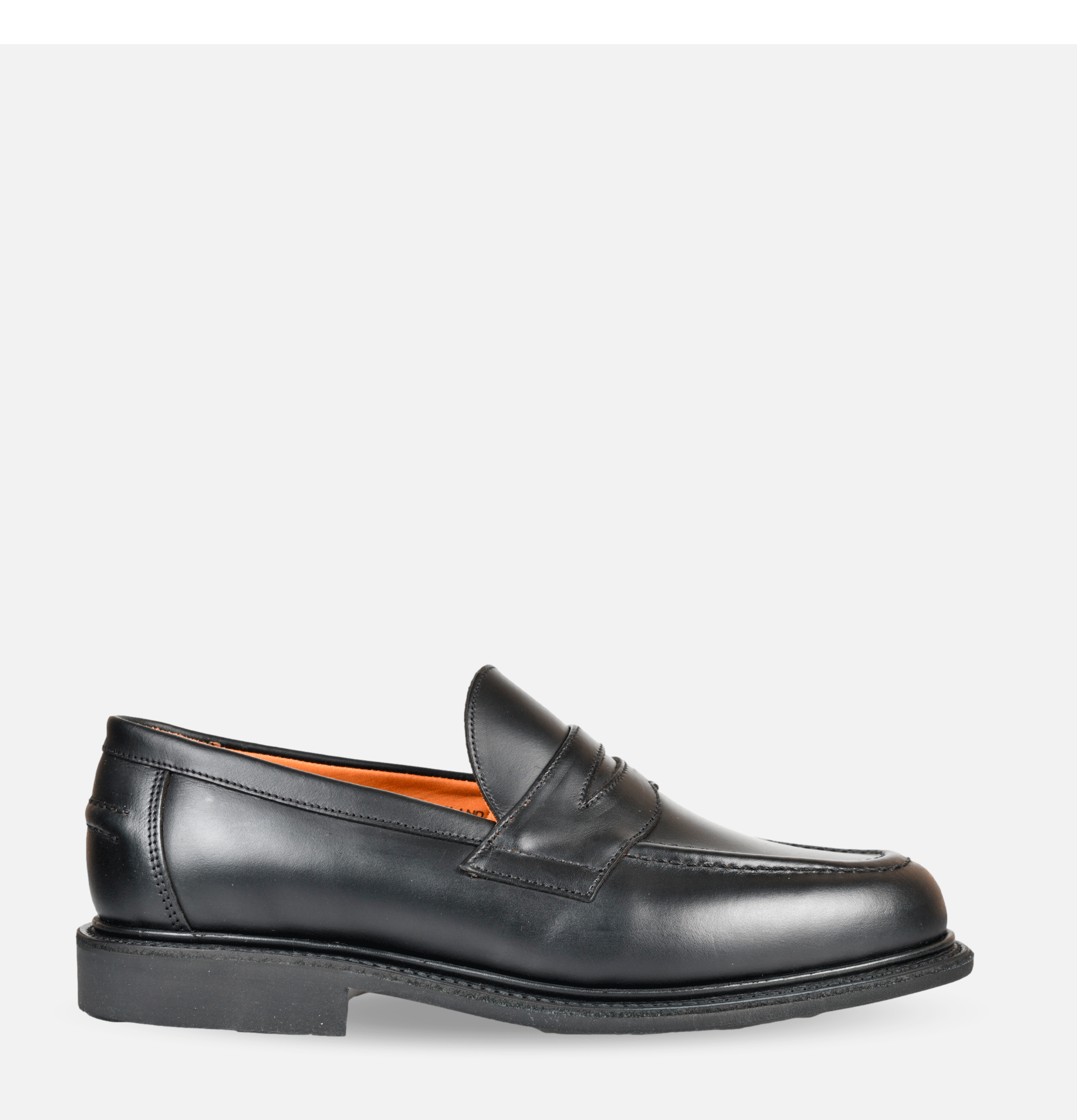 Sanders Moccasins Leather Pull Up Penny Noir