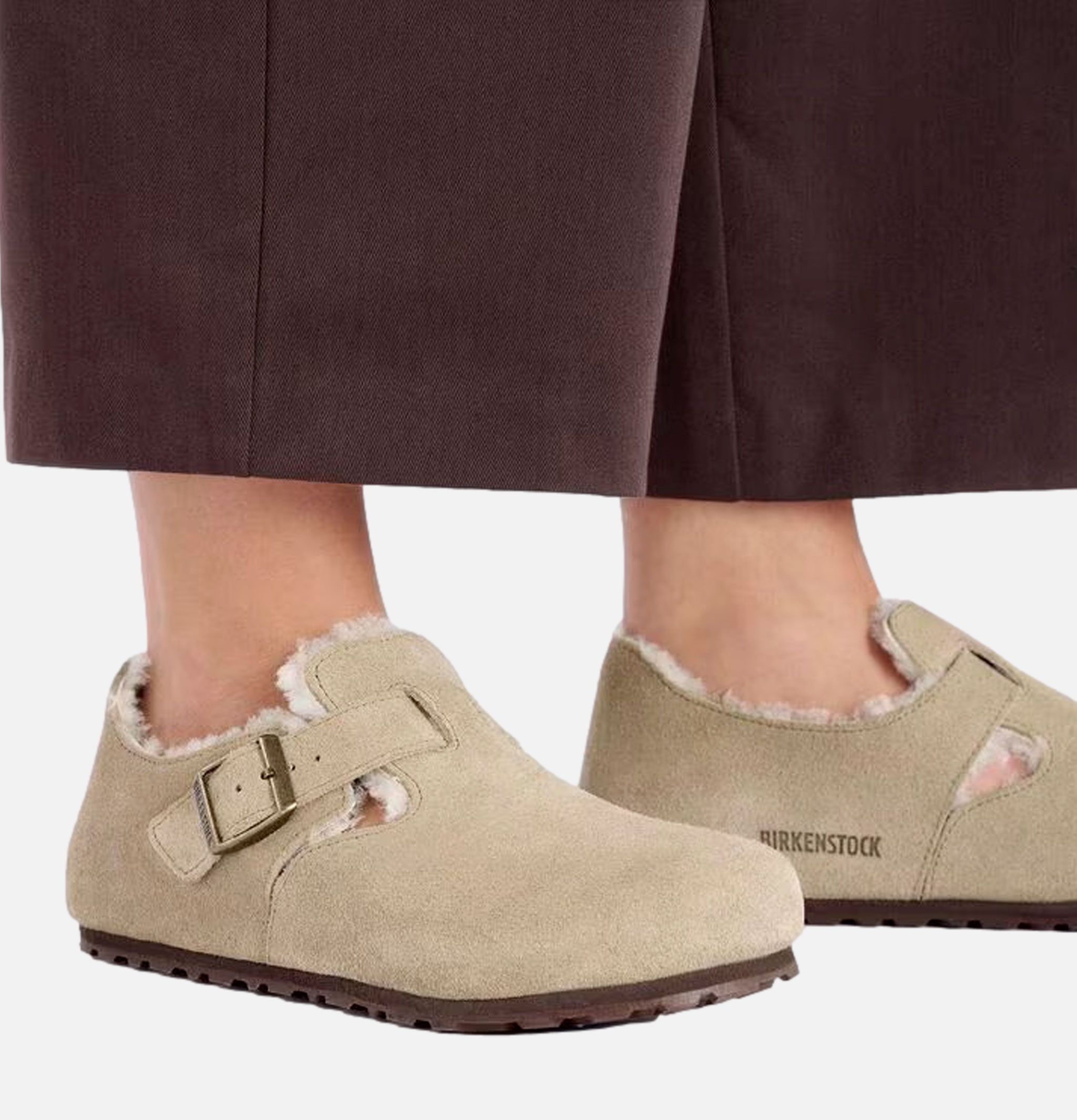 Birkenstock Chaussures London Shearling Taupe