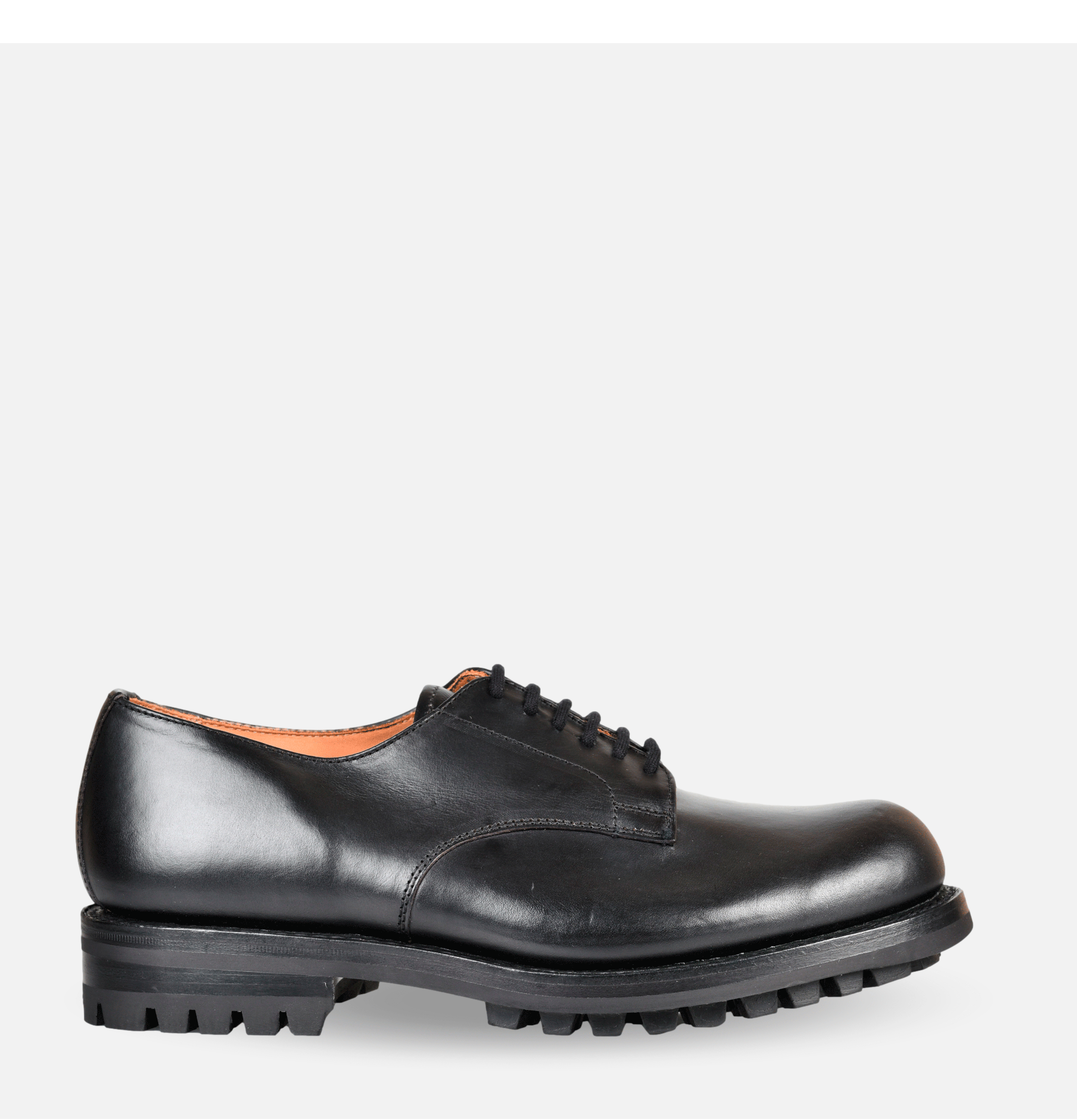 Trickers Officer Derbies Noir Horween Cxl