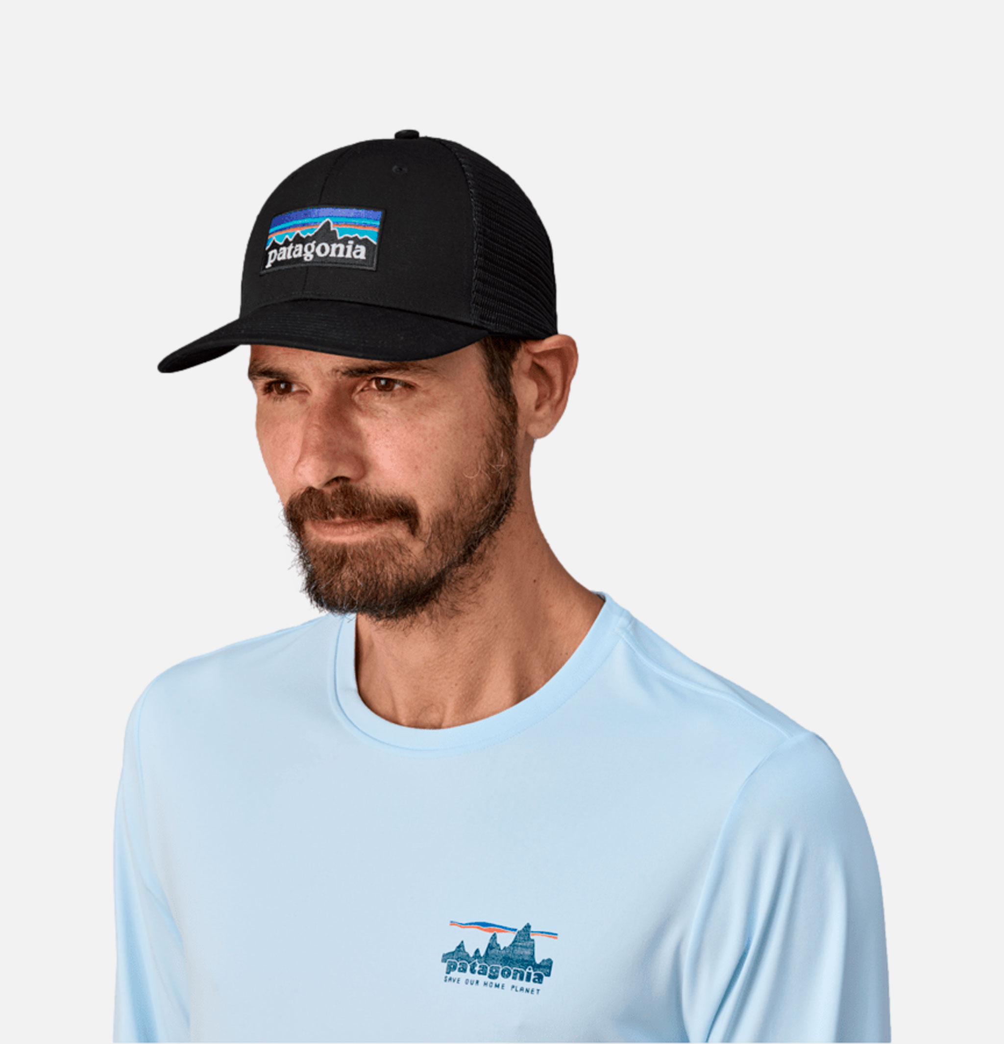 Casquette Patagonia P6 Logo Trucker Black