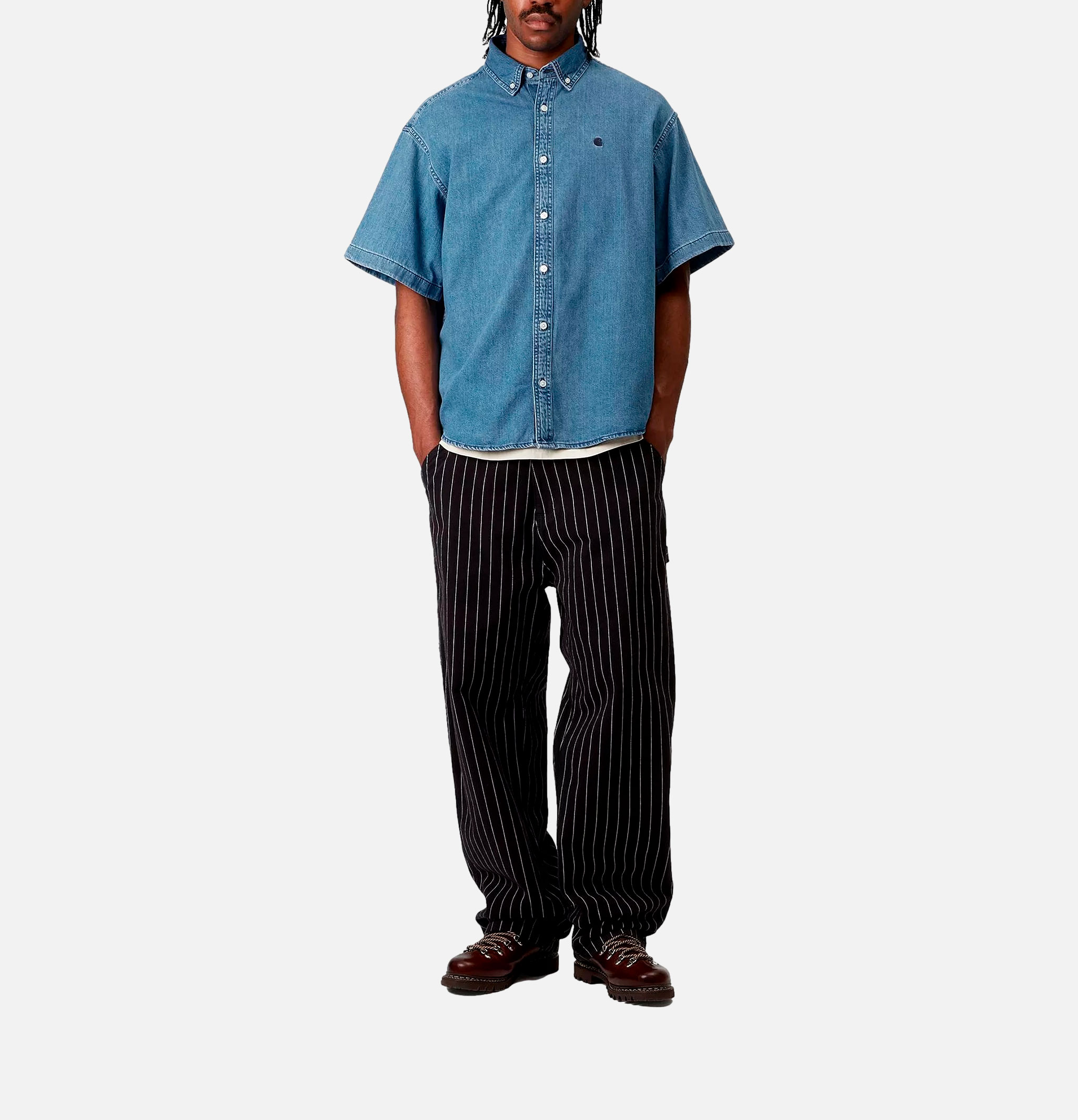 CARHARTT WIP Lucas Shirt Ss Stone Wash