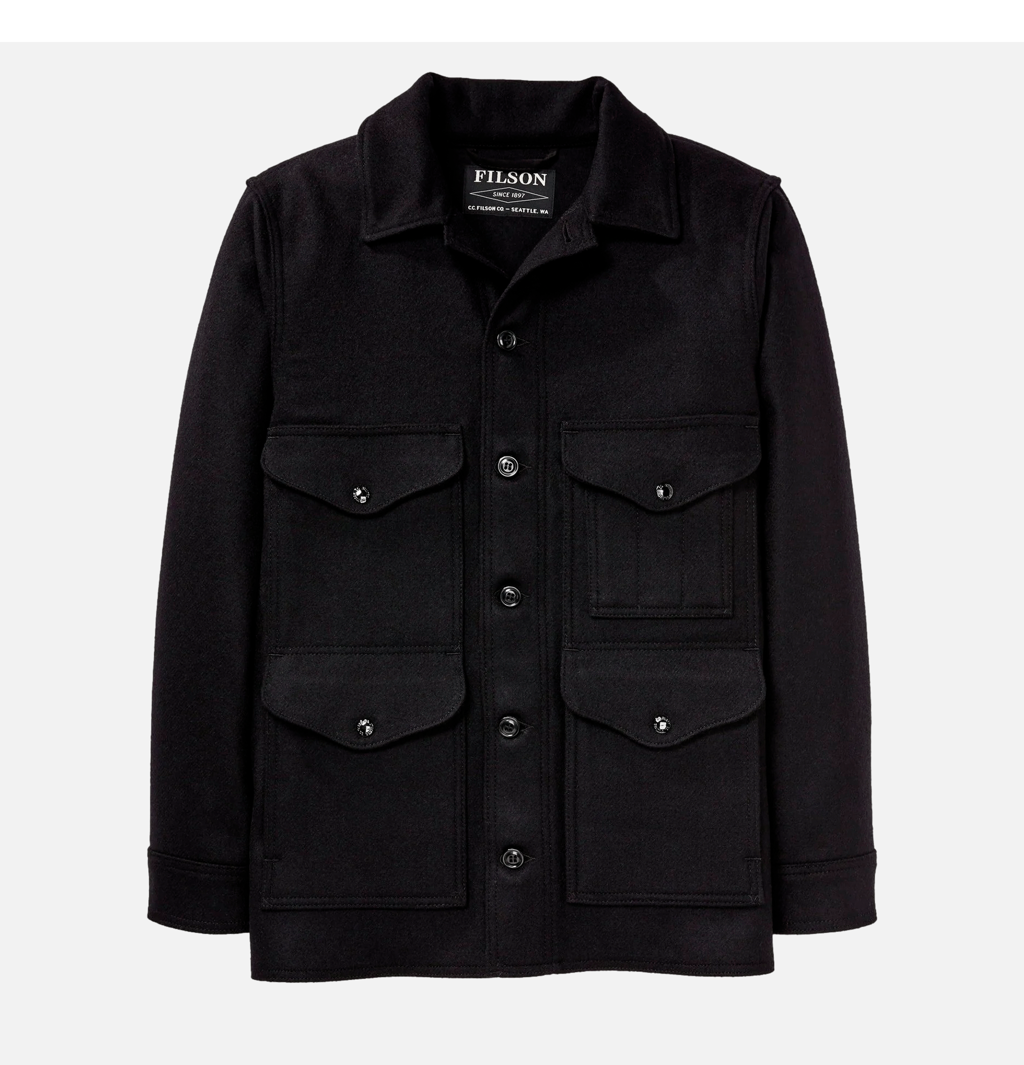 Filson Veste Wool Mackinaw Cruiser Noir