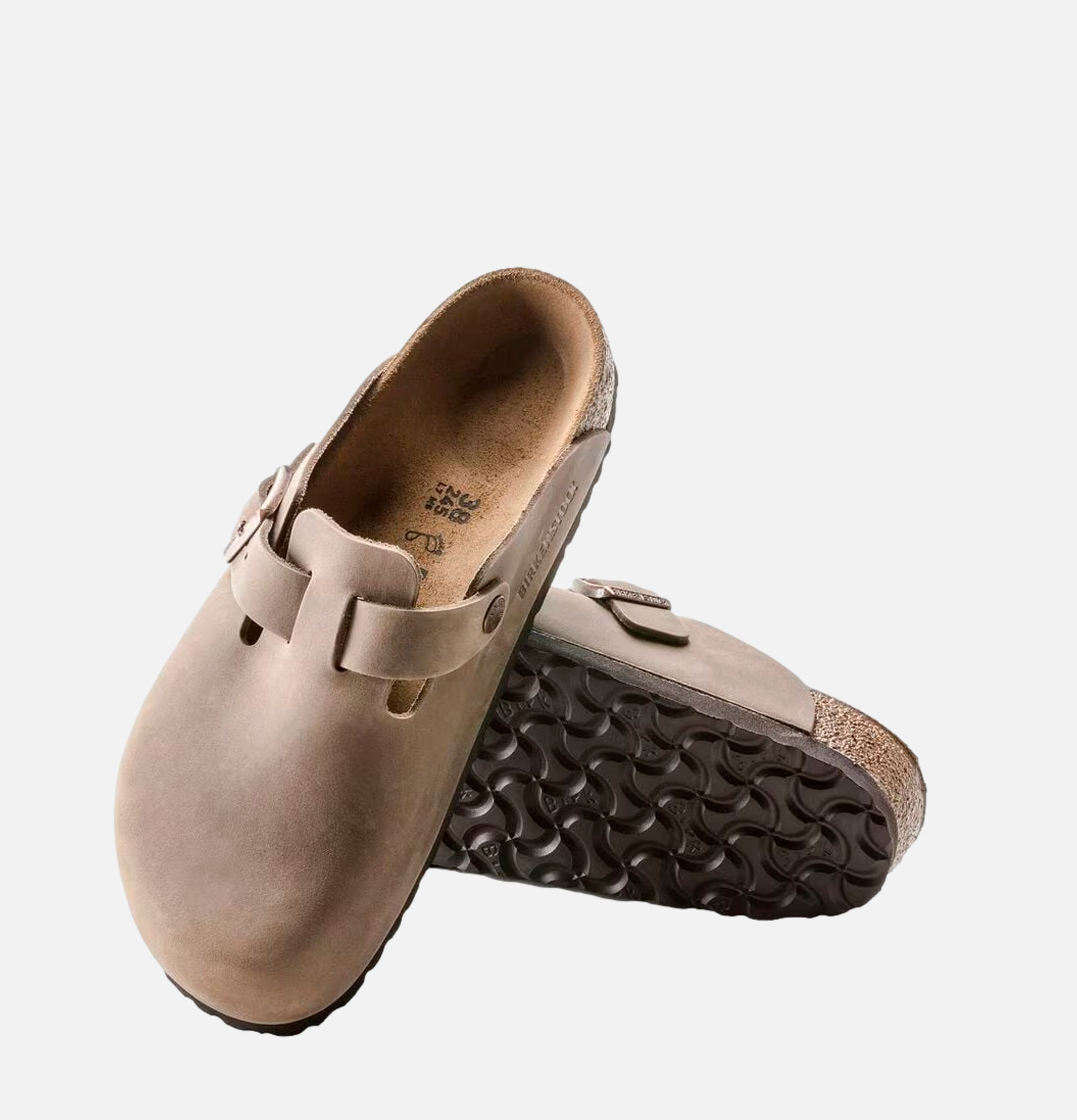 Birkenstock Boston Regular Cuir Huilé Tobacco Lit de Pied Souple