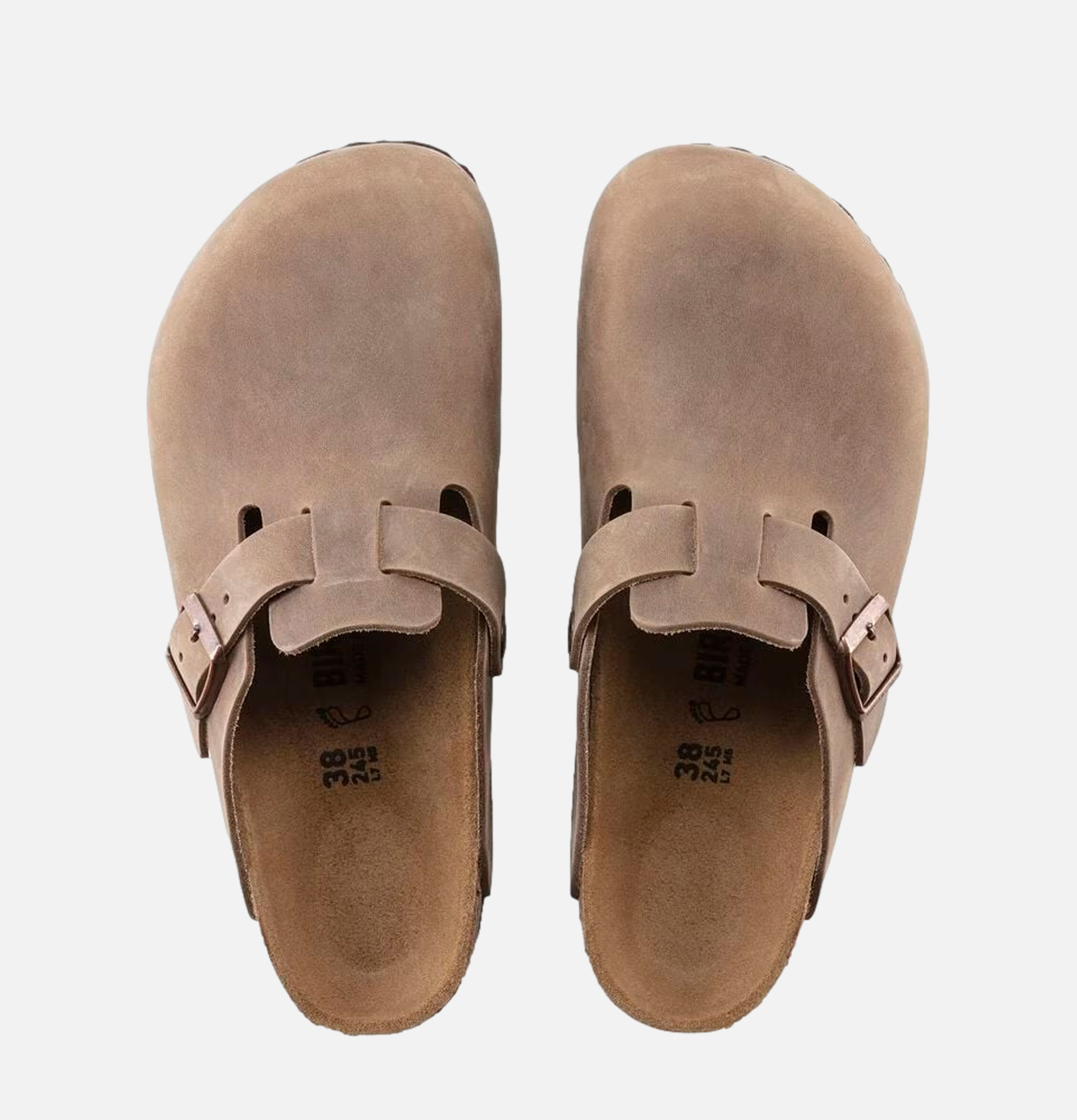 Birkenstock Boston Regular Cuir Huilé Tobacco Lit de Pied Souple
