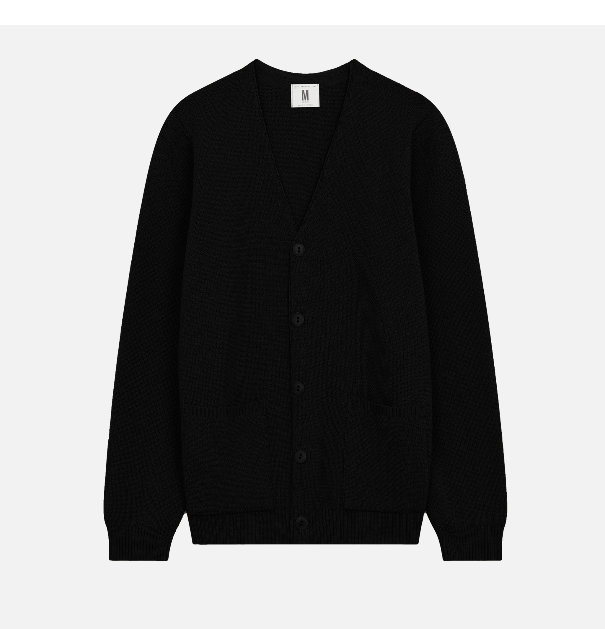 Nitto Knitwear Youri Merino Wool Cardigan Black