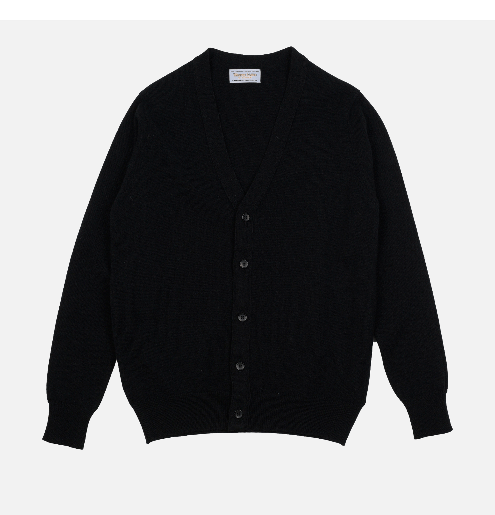 William Lockie Cardigan Lambswool Noir