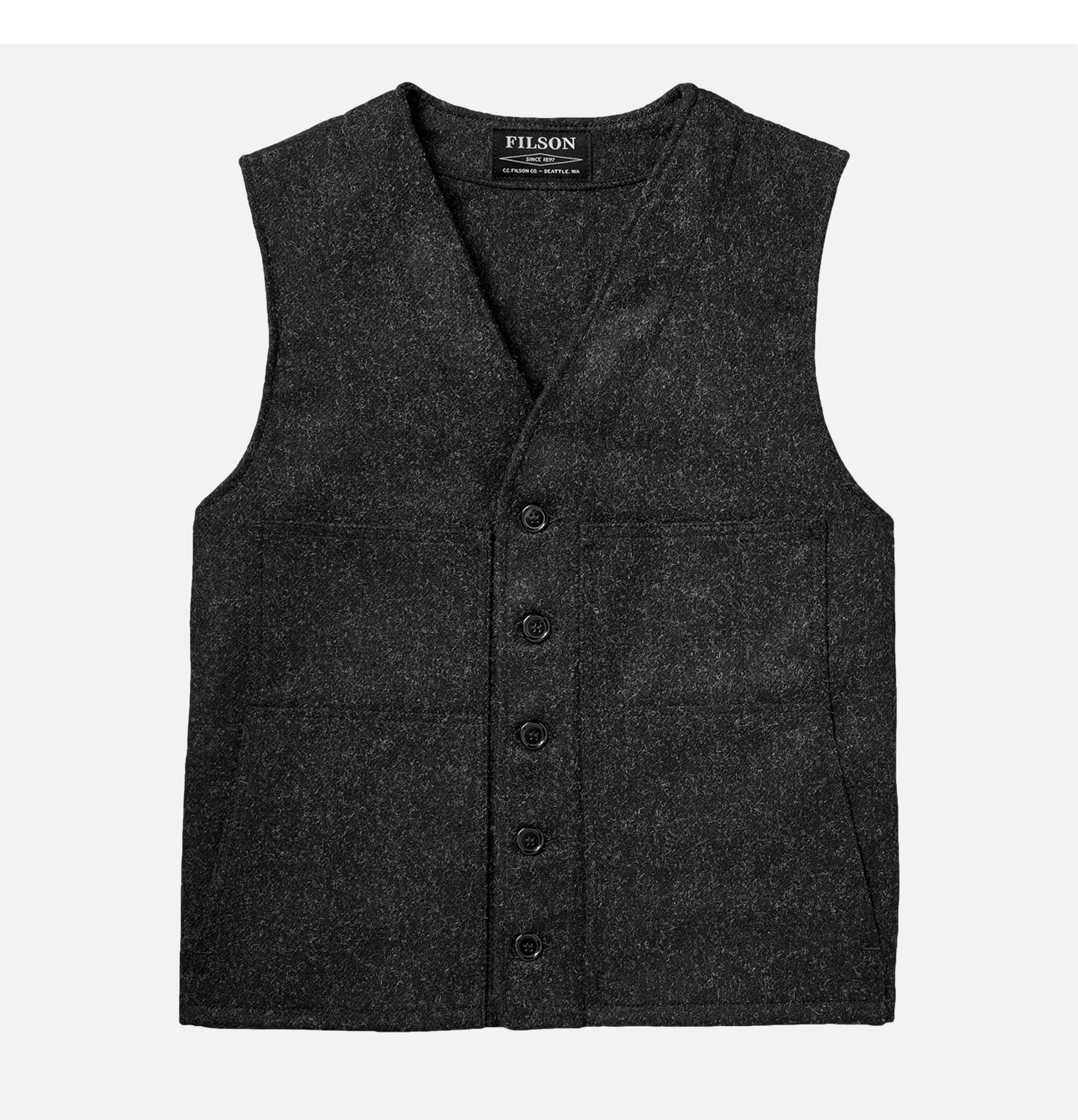 Filson Gilet Mackinaw Wool Vest 10055 Charcoal