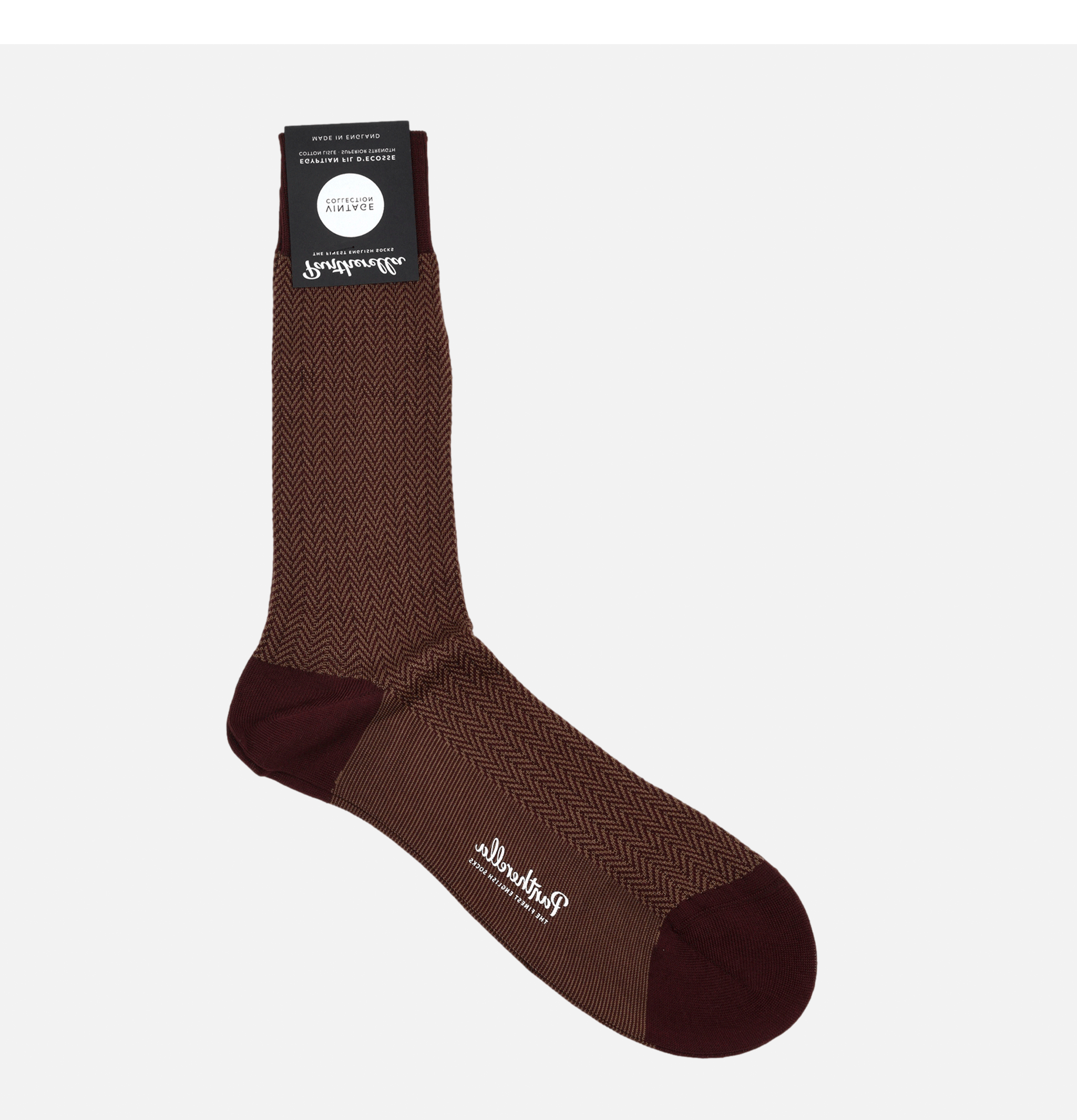 Pantherella Chaussettes Herringbone Fabian Burgundy