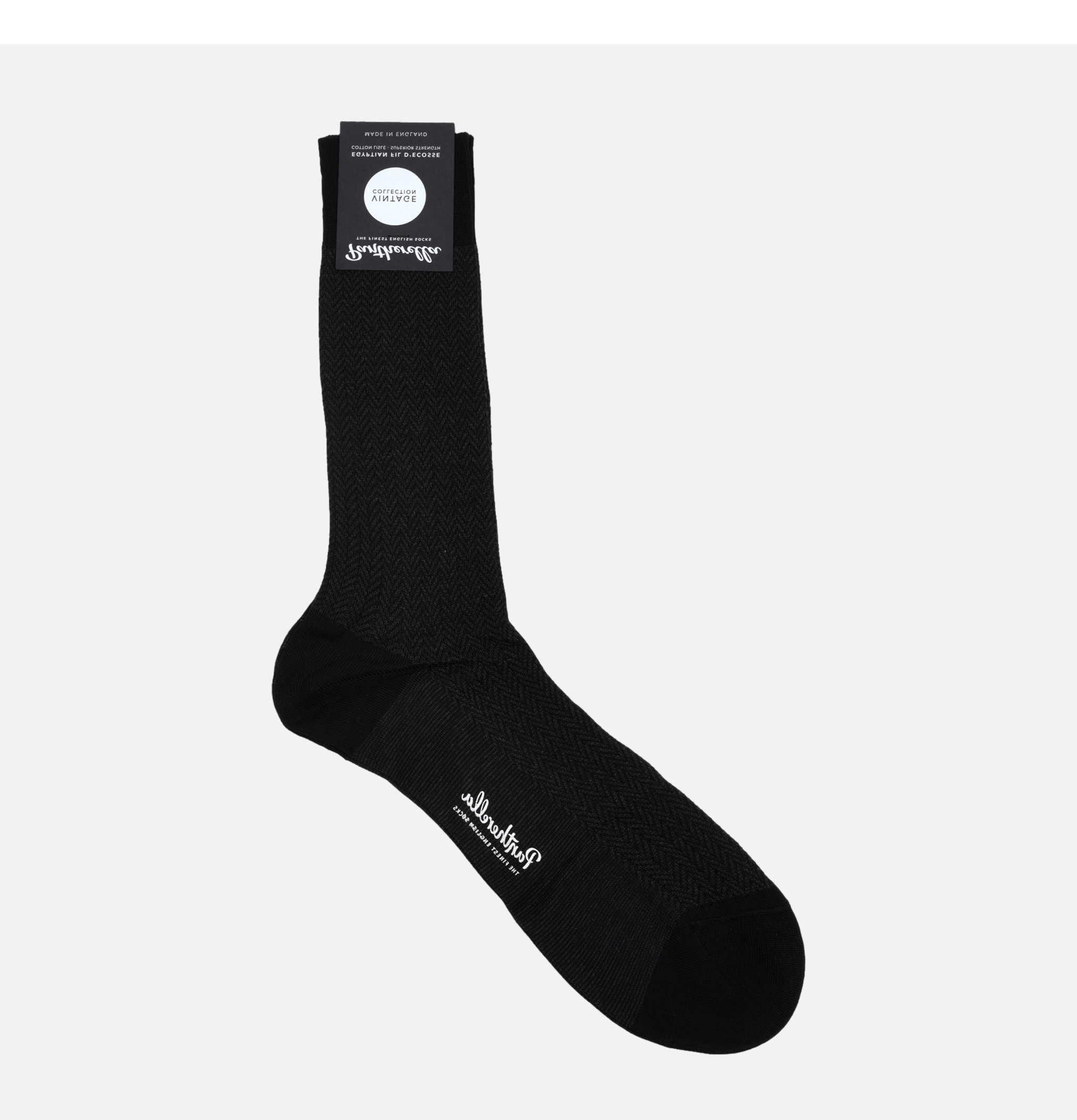 Pantherella Chaussettes Herringbone Noire