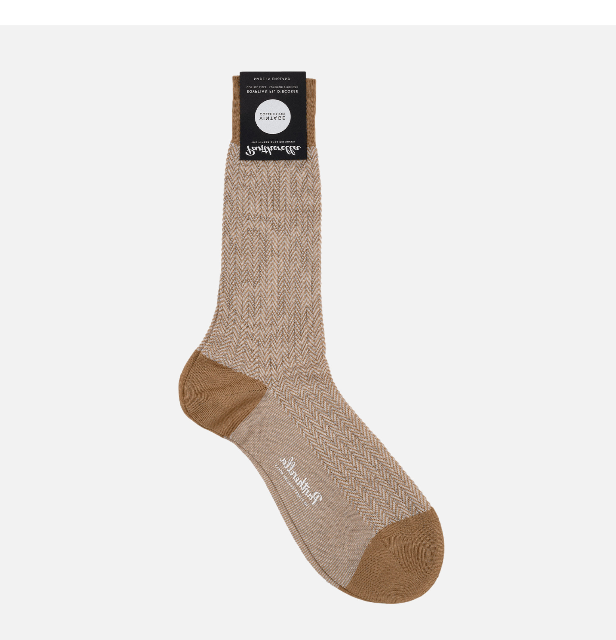 Pantherella Chaussettes Herringbone Fabian Light Khaki