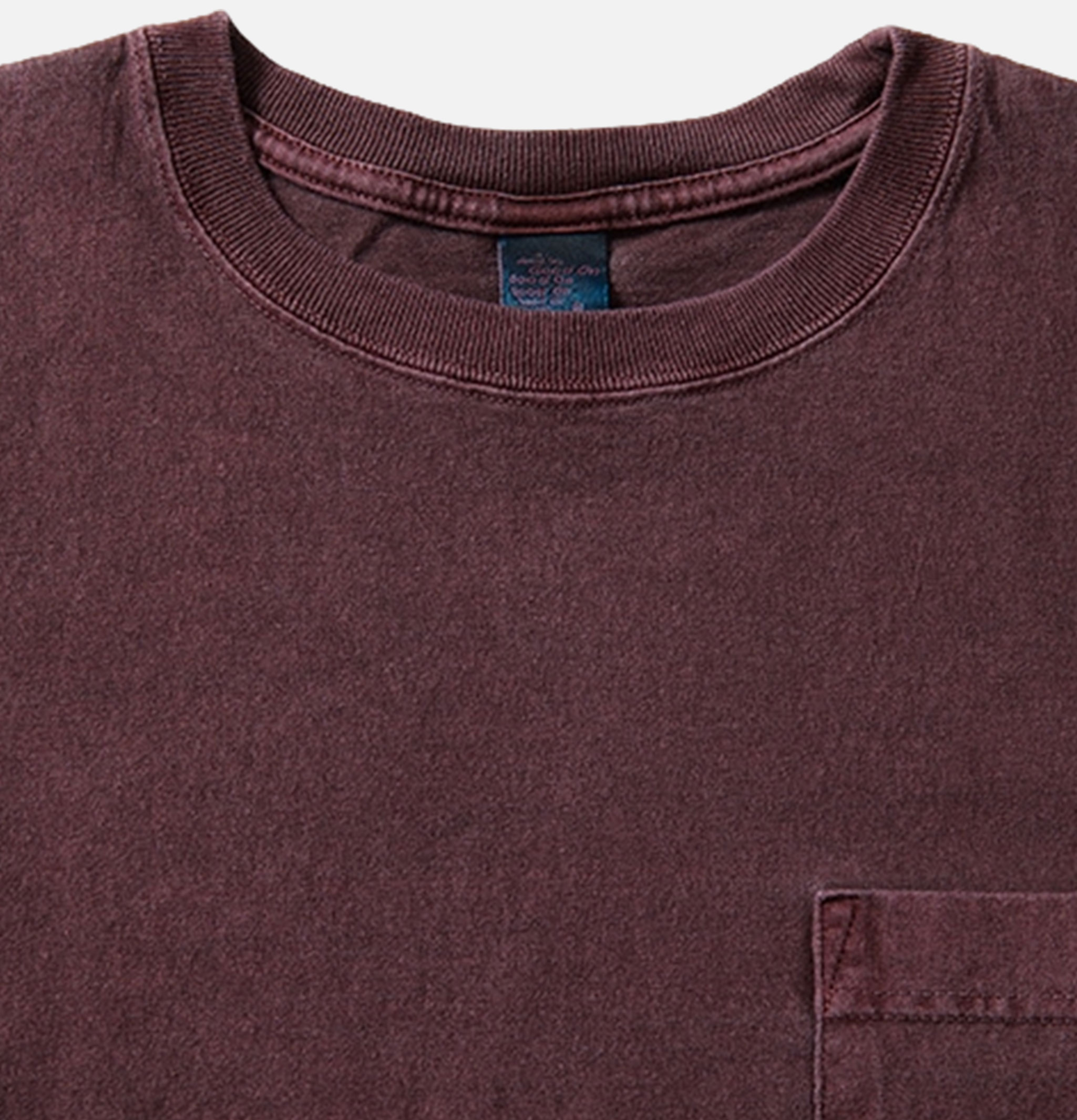 Good On Japan S/s Crew Tee Pocket Bordeaux