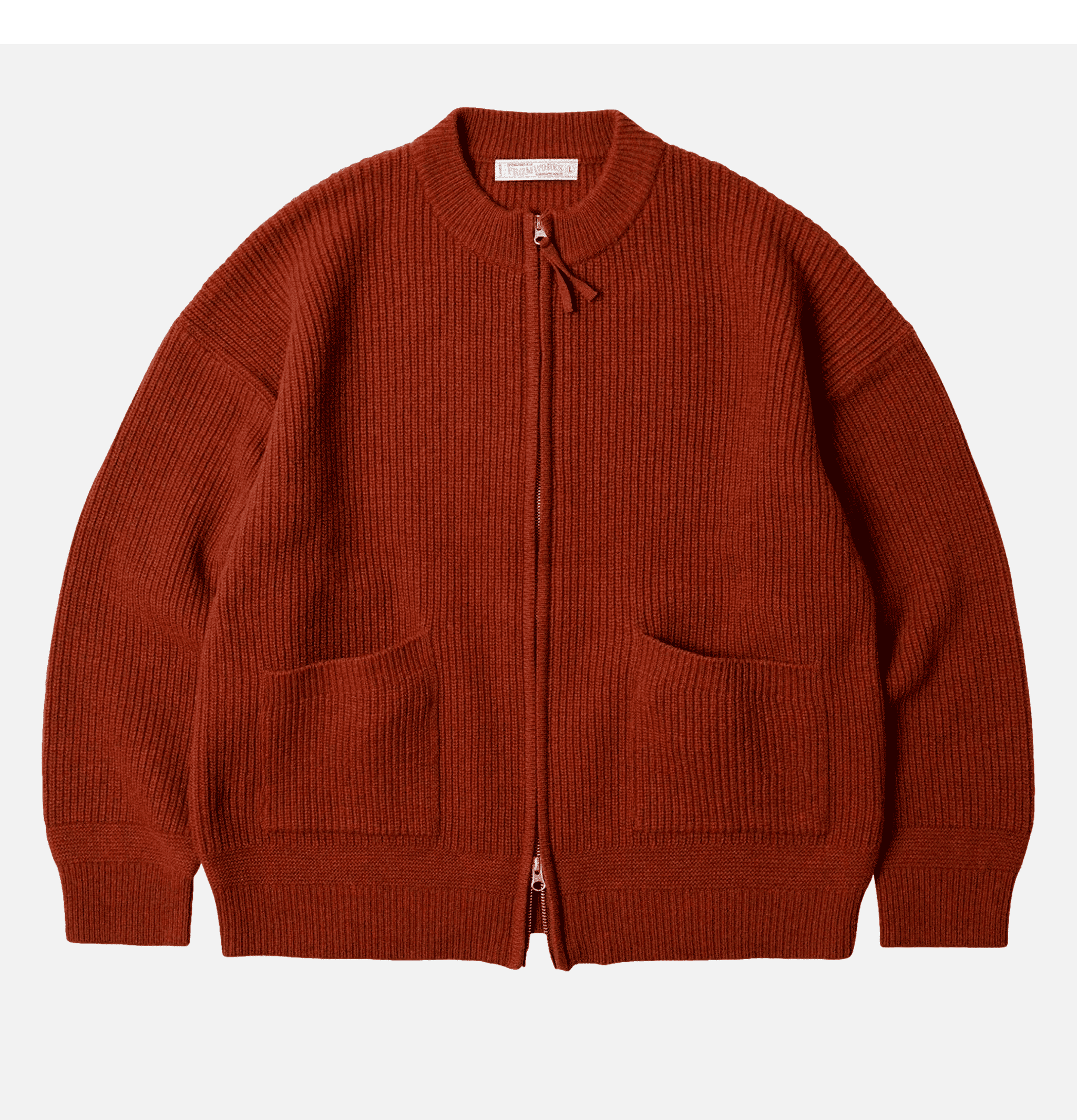 Frizmworks – Wool Deck Zip Cardigan Brick