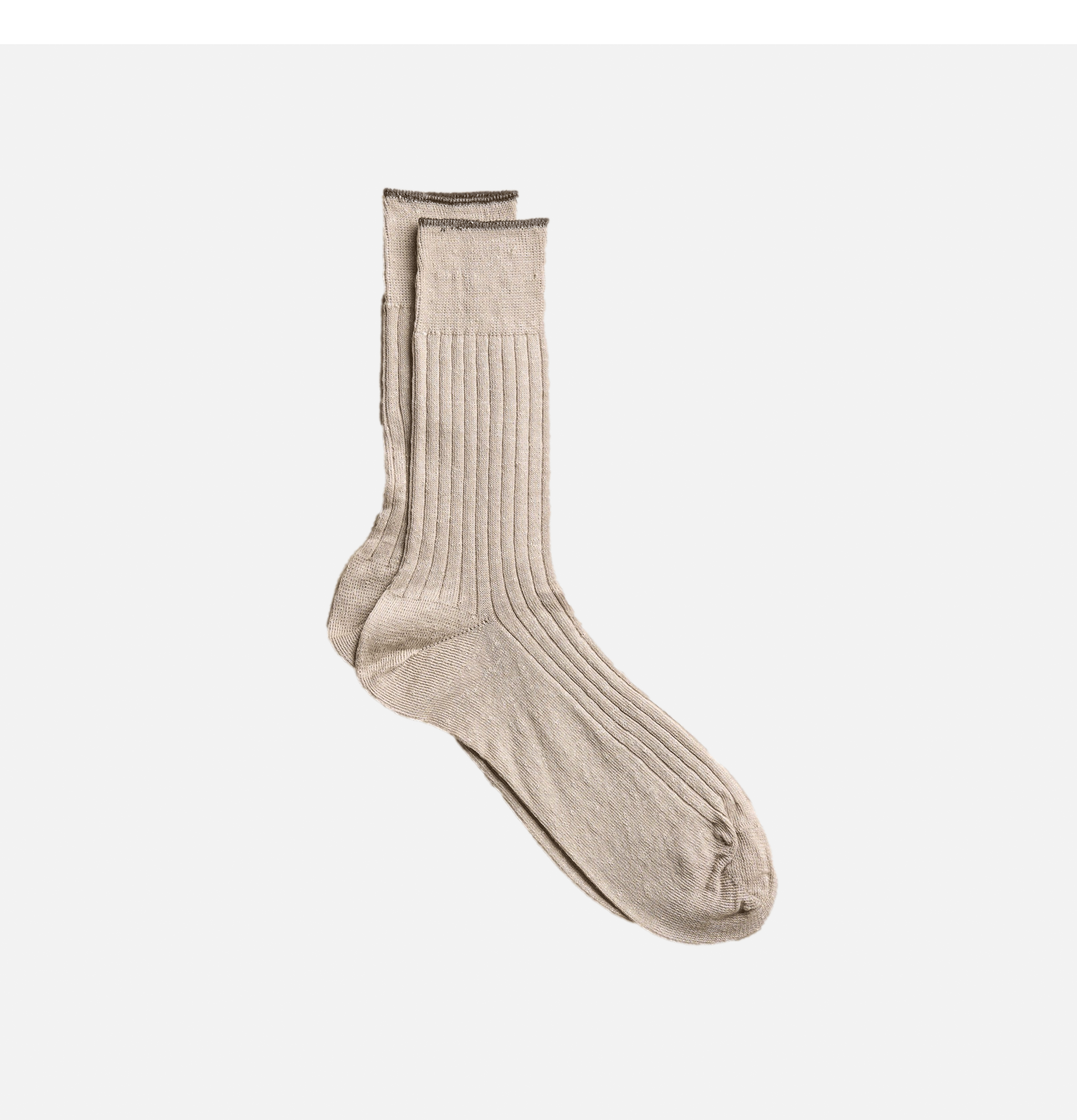 Yahae Chaussettes Linen Ribbed Socks Gris