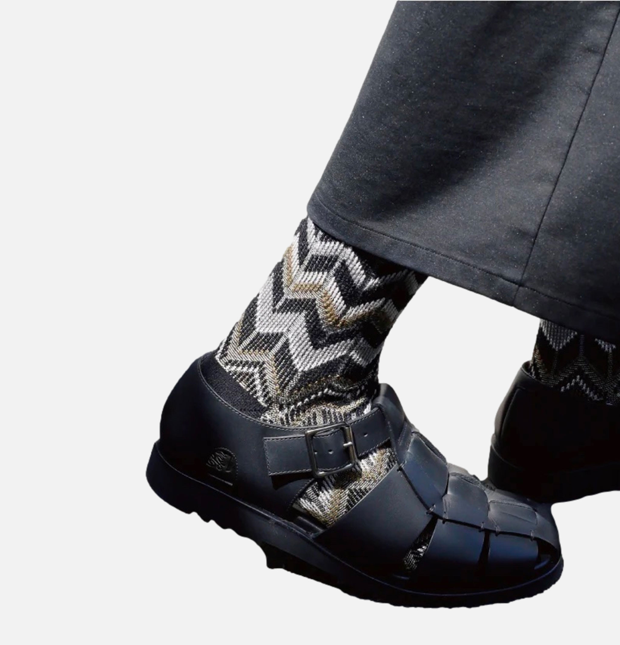Anonymous Ism Modern Herringbone Crew Black