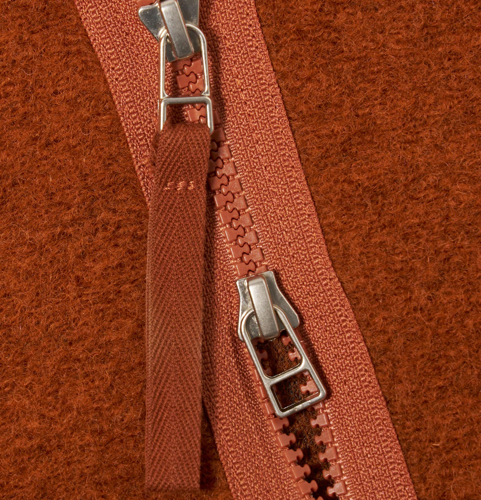 Universal Works Veste Zip Liner Laine Rust