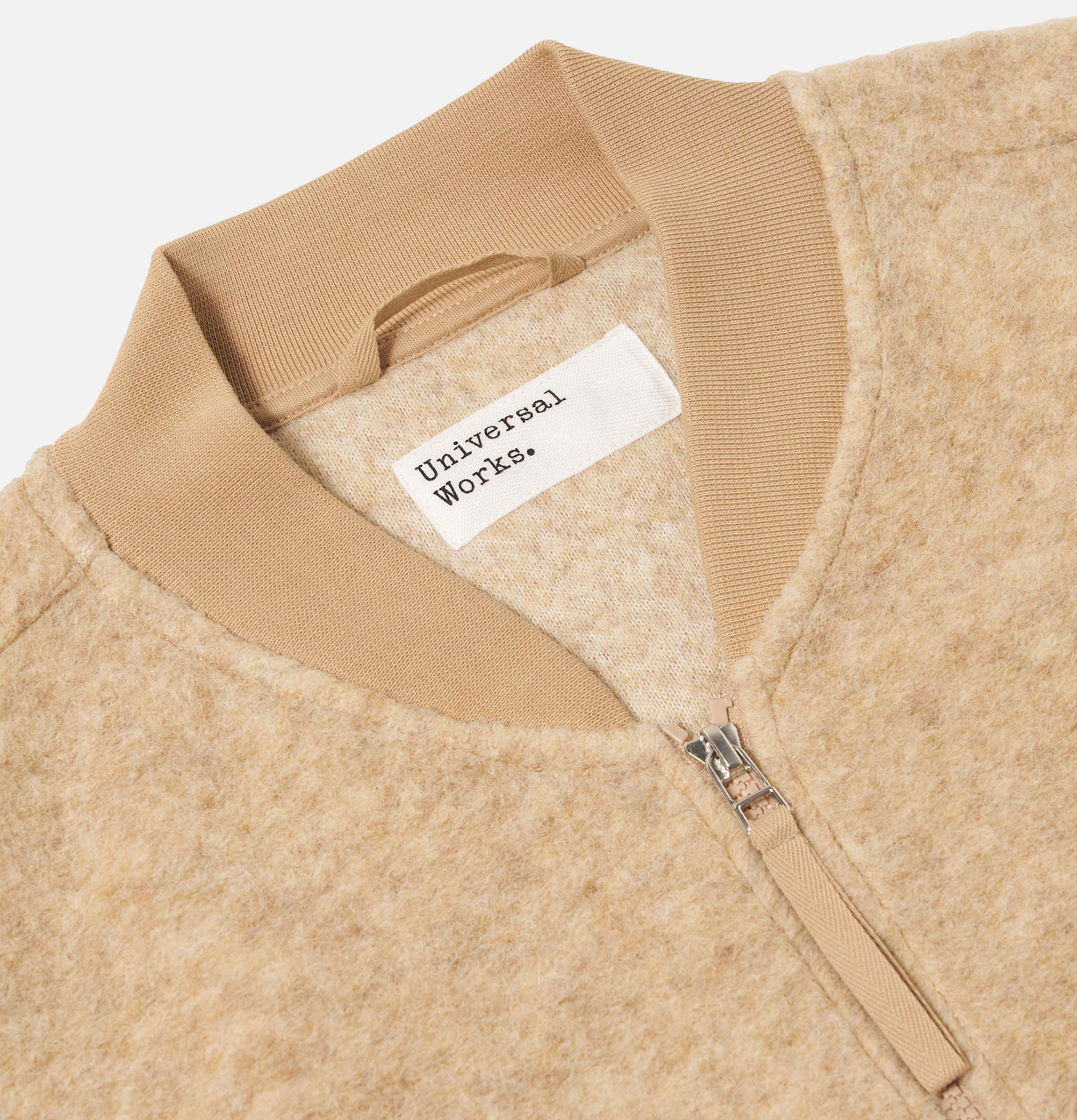 Universal Works Veste Zippé Waist Laine Fawn