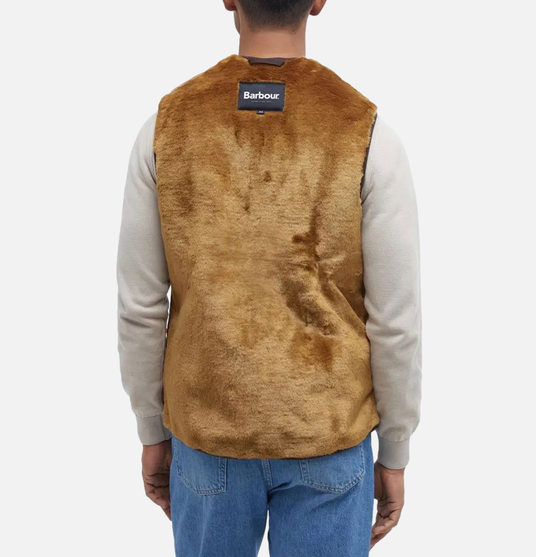 Barbour Gilet Warm Pile Zip In Brown