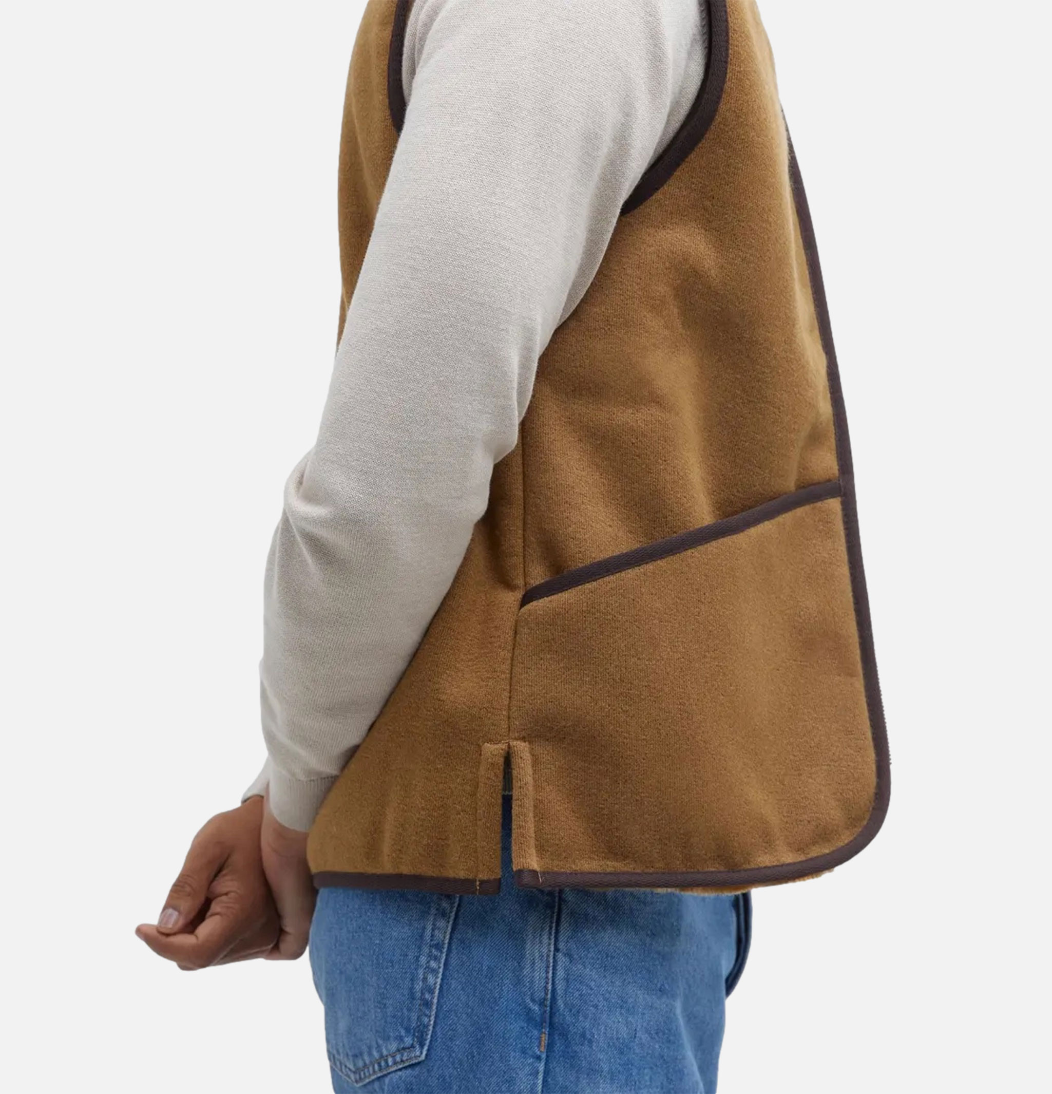 Barbour Gilet Warm Pile Zip In Brown